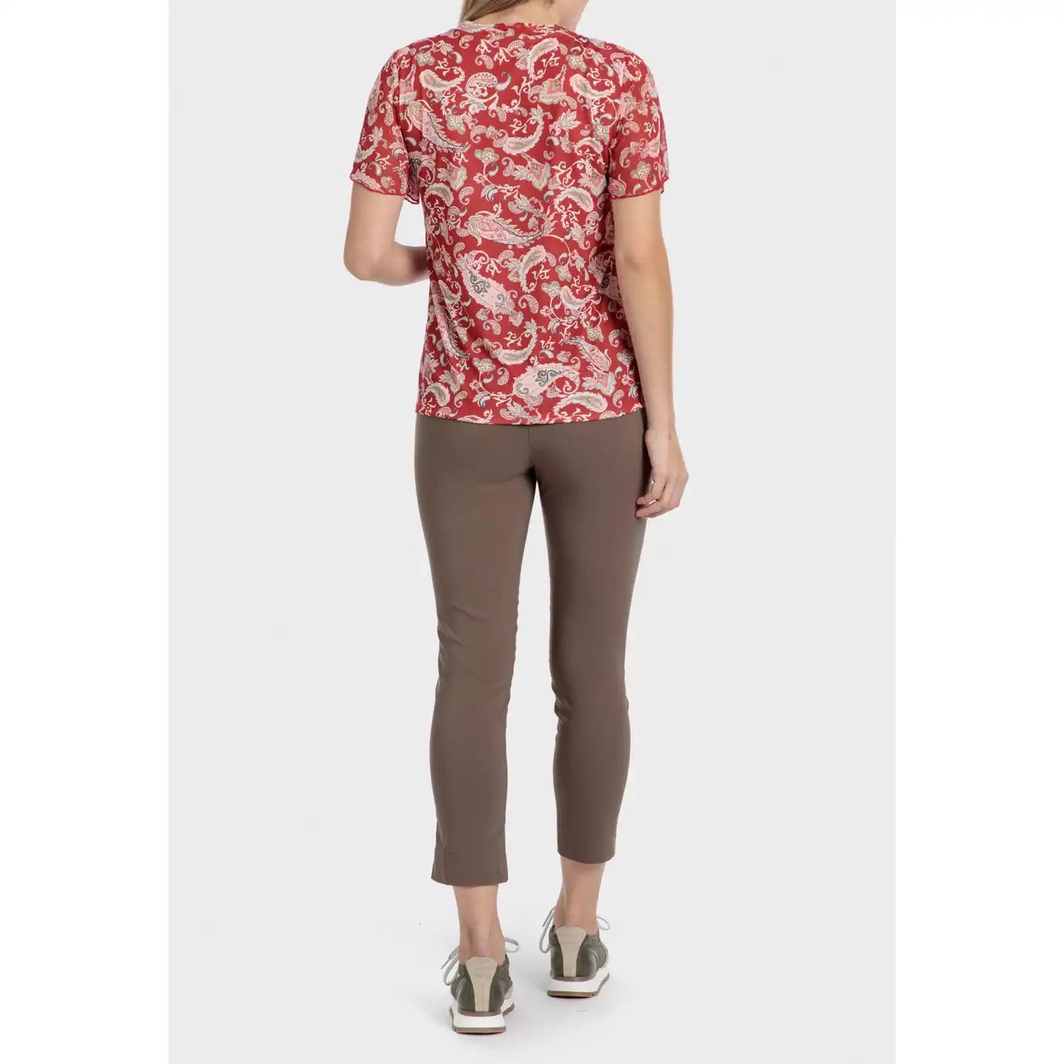 Punt Roma Cashmere Print T-Shirt - Red 4 Shaws Department Stores