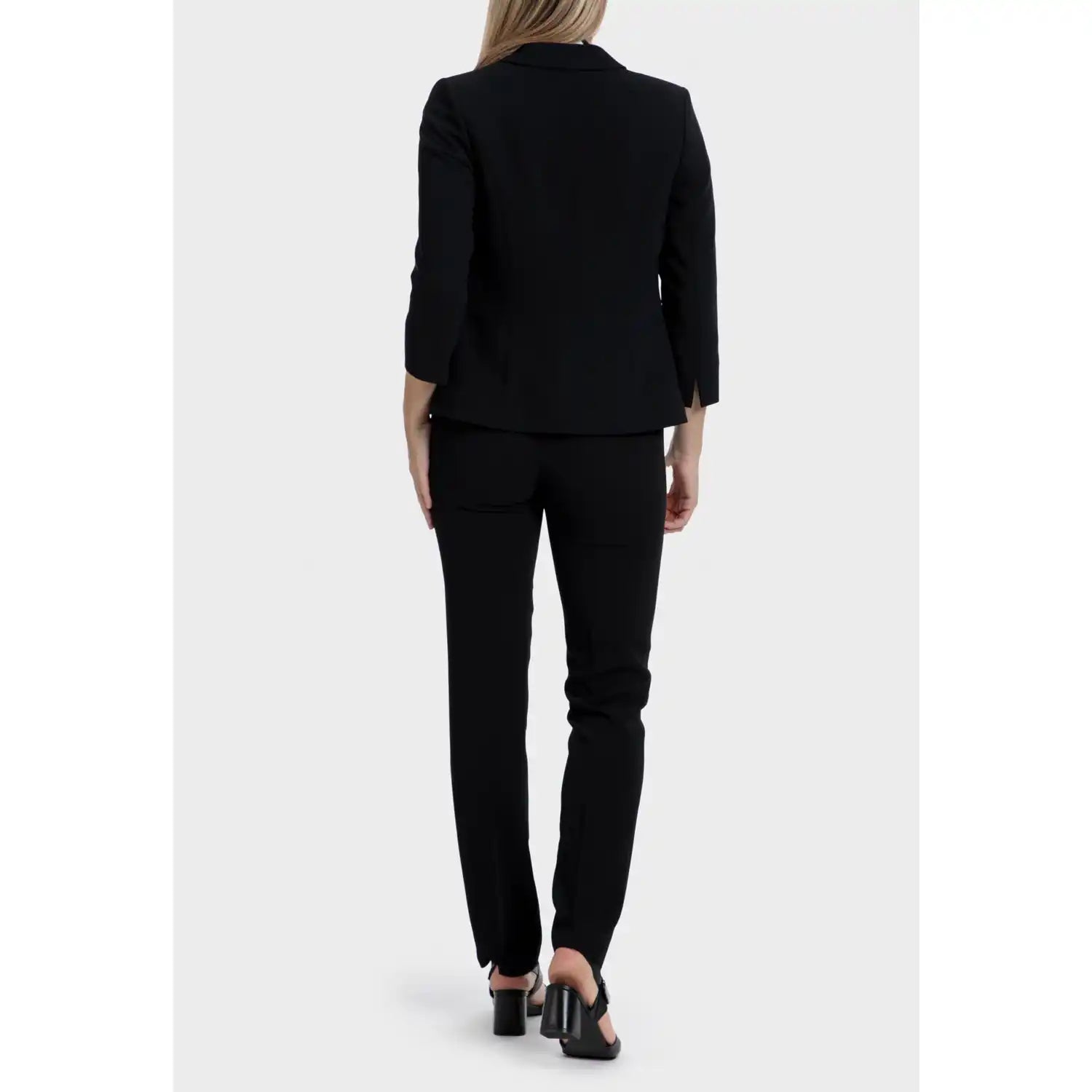 Punt Roma Crepe Trousers With Elastic - Black 2 Shaws Department Stores