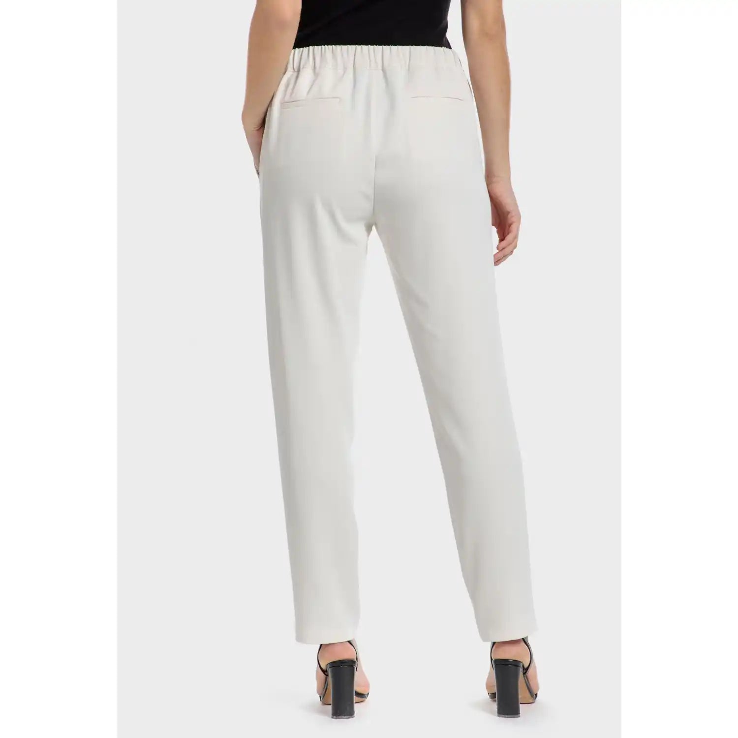 Punt Roma Crepe Trousers - White 2 Shaws Department Stores