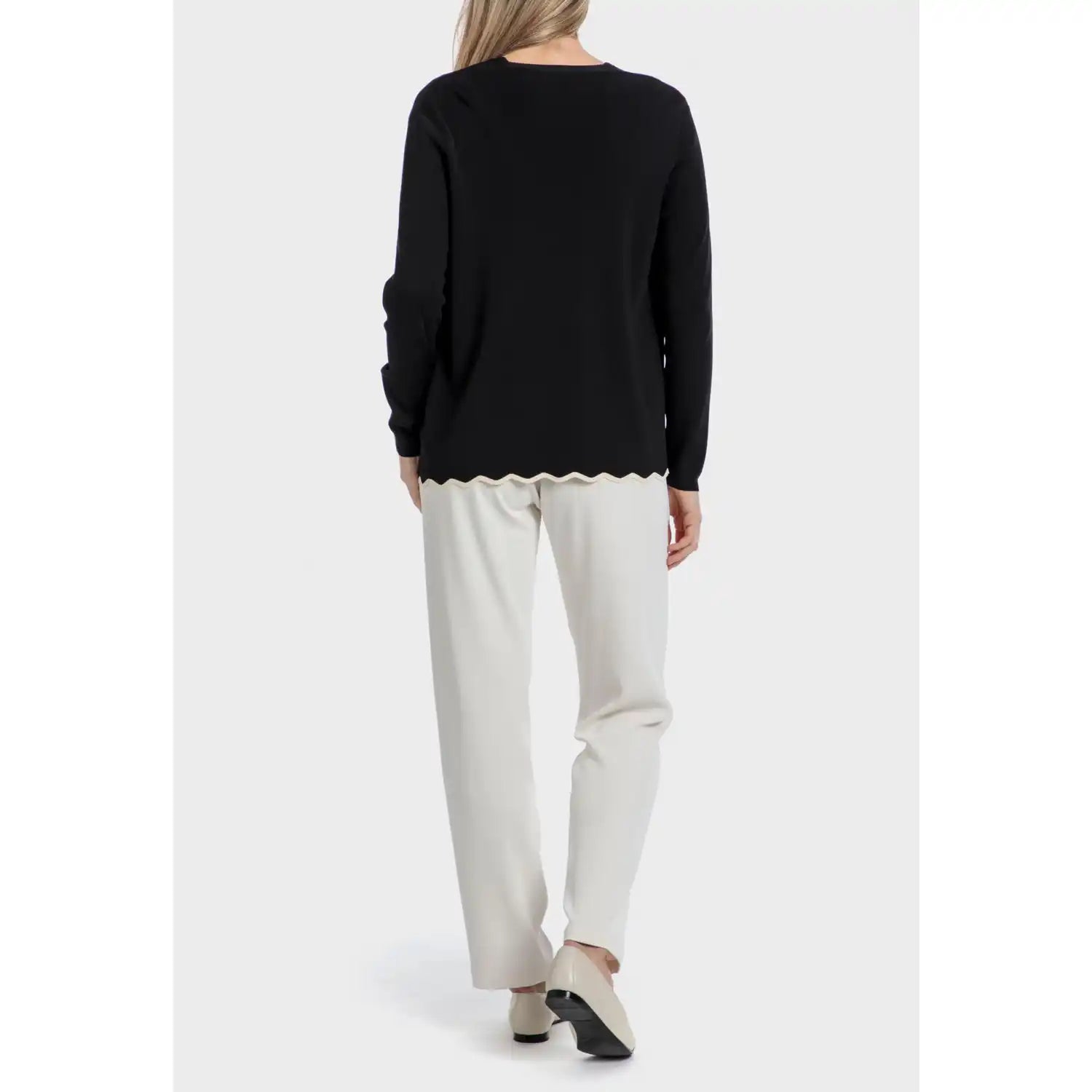 Punt Roma Crepe Trousers - White 4 Shaws Department Stores