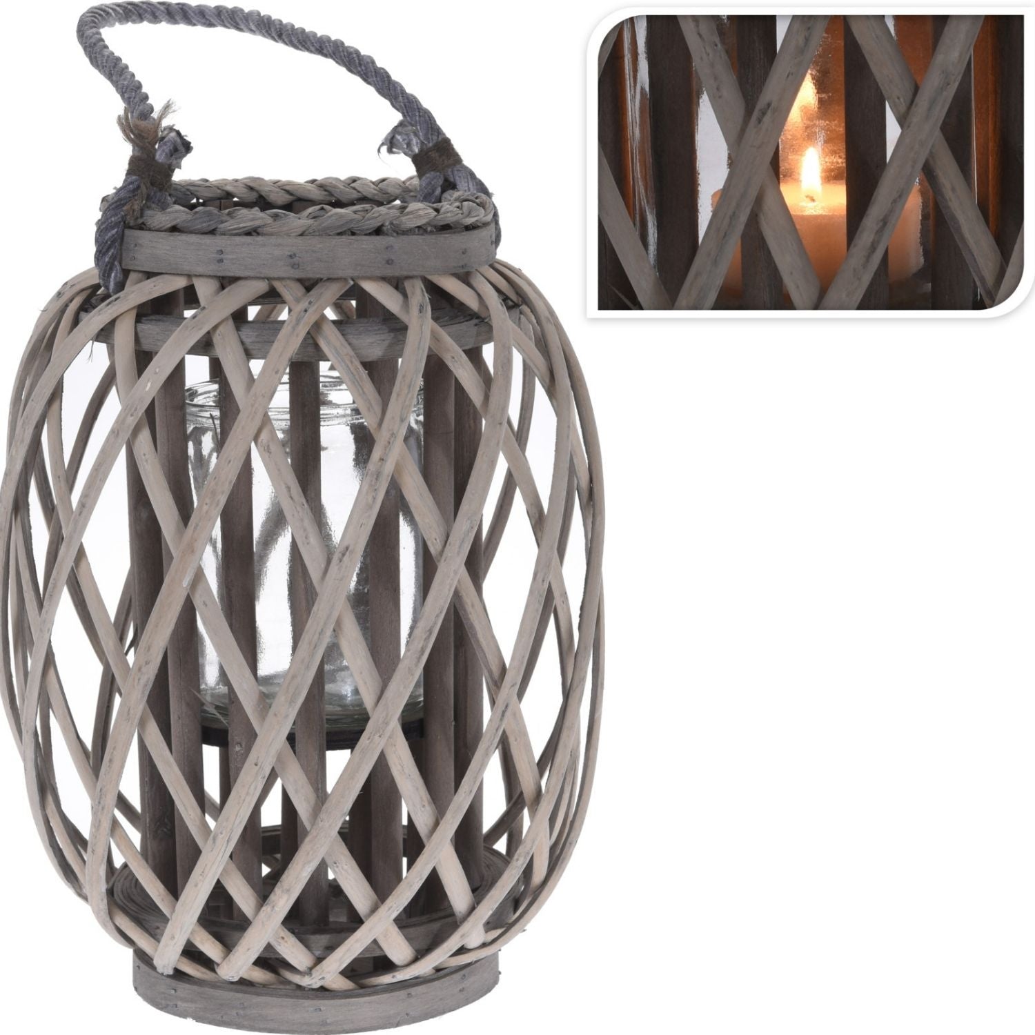 The Home Collection Lantern - Split Willow 1 Shaws Department Stores