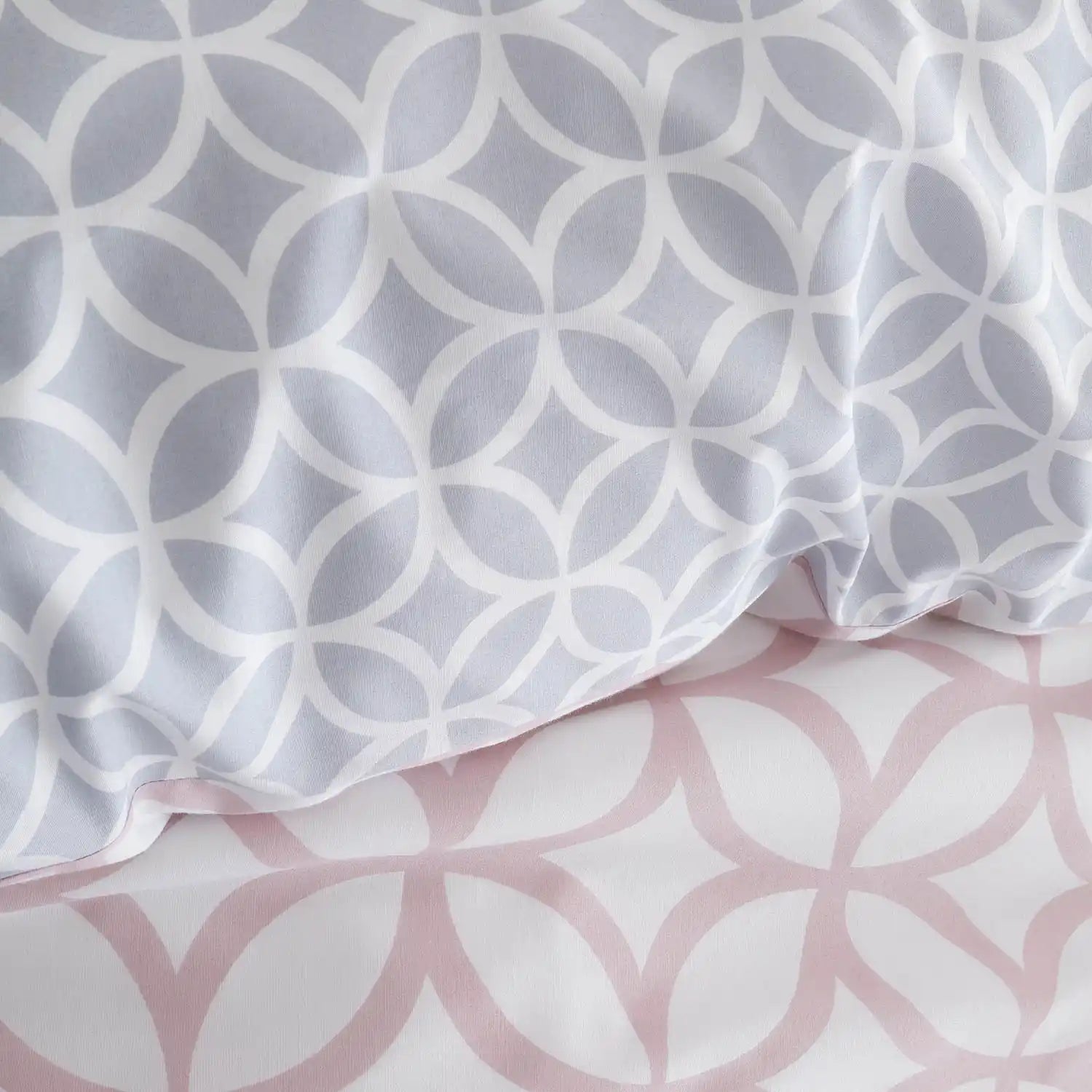  Catherine Lansfield Geo Trellis Duvet Cover Set with Pillowcases - Pink 4 Shaws Department Stores
