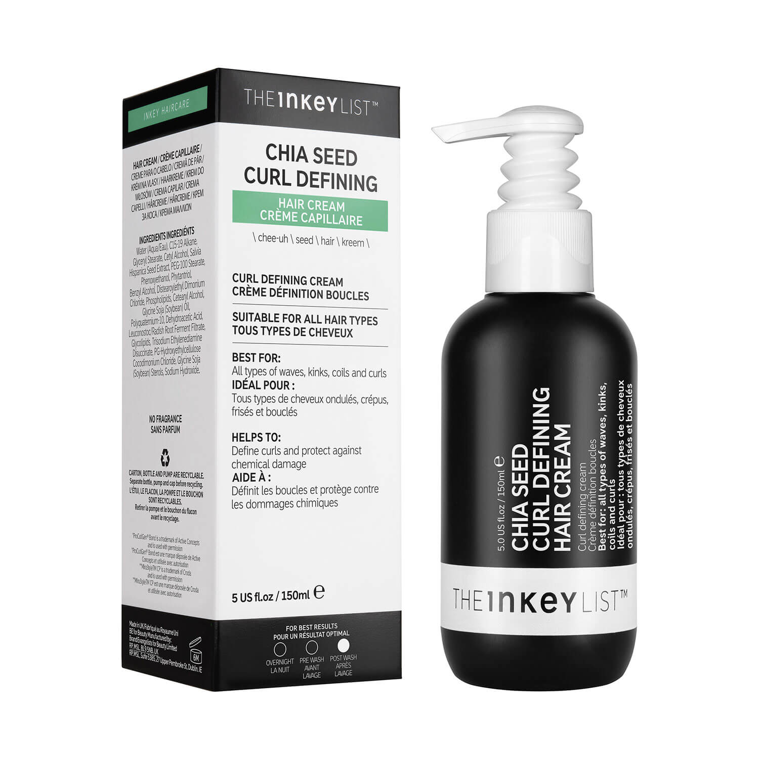 The Inkey List Chia Seed Curl Defining Hair Cream 150ml 2 Shaws Department Stores