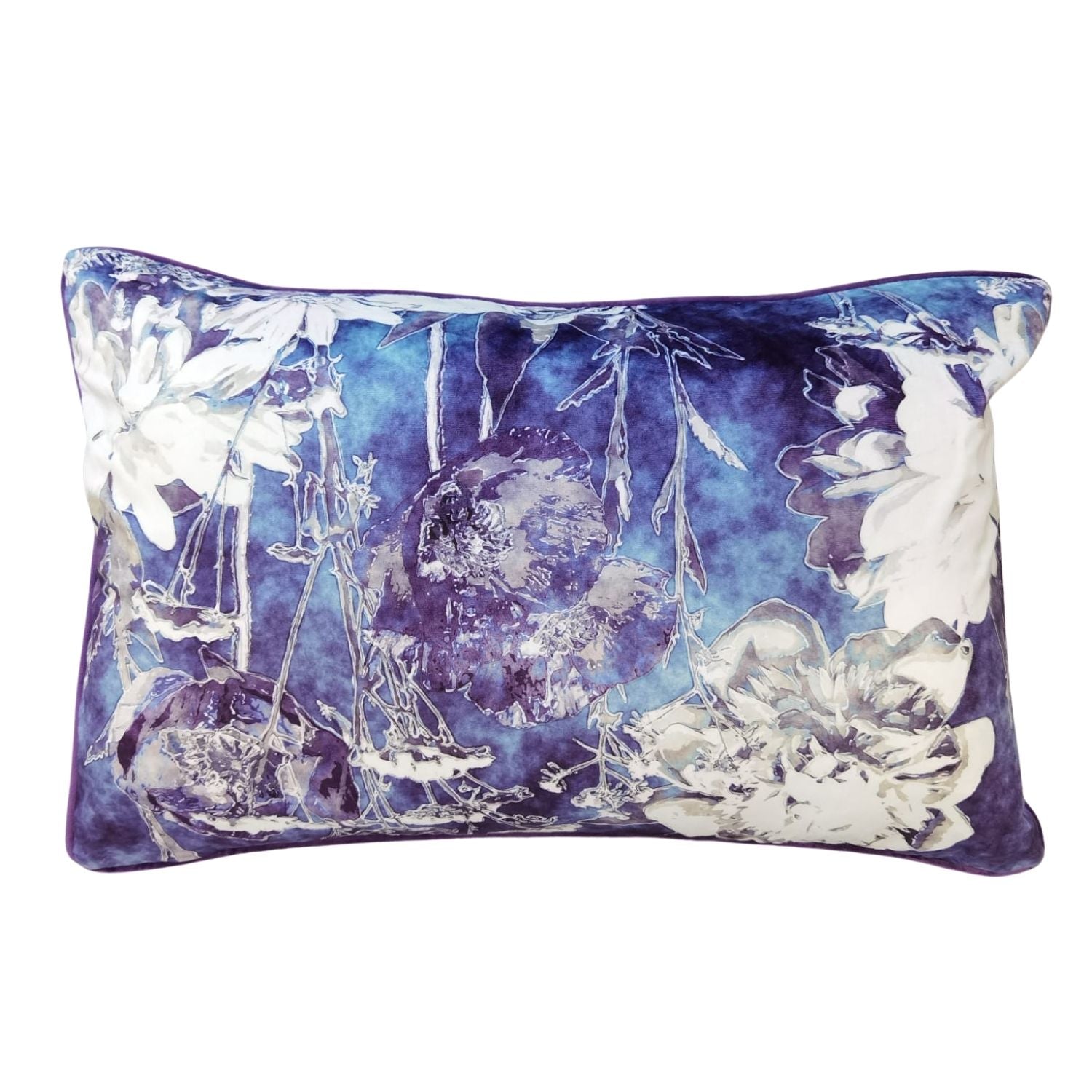 The Home Living Room Printed Piped Cushion - Purple 1 Shaws Department Stores