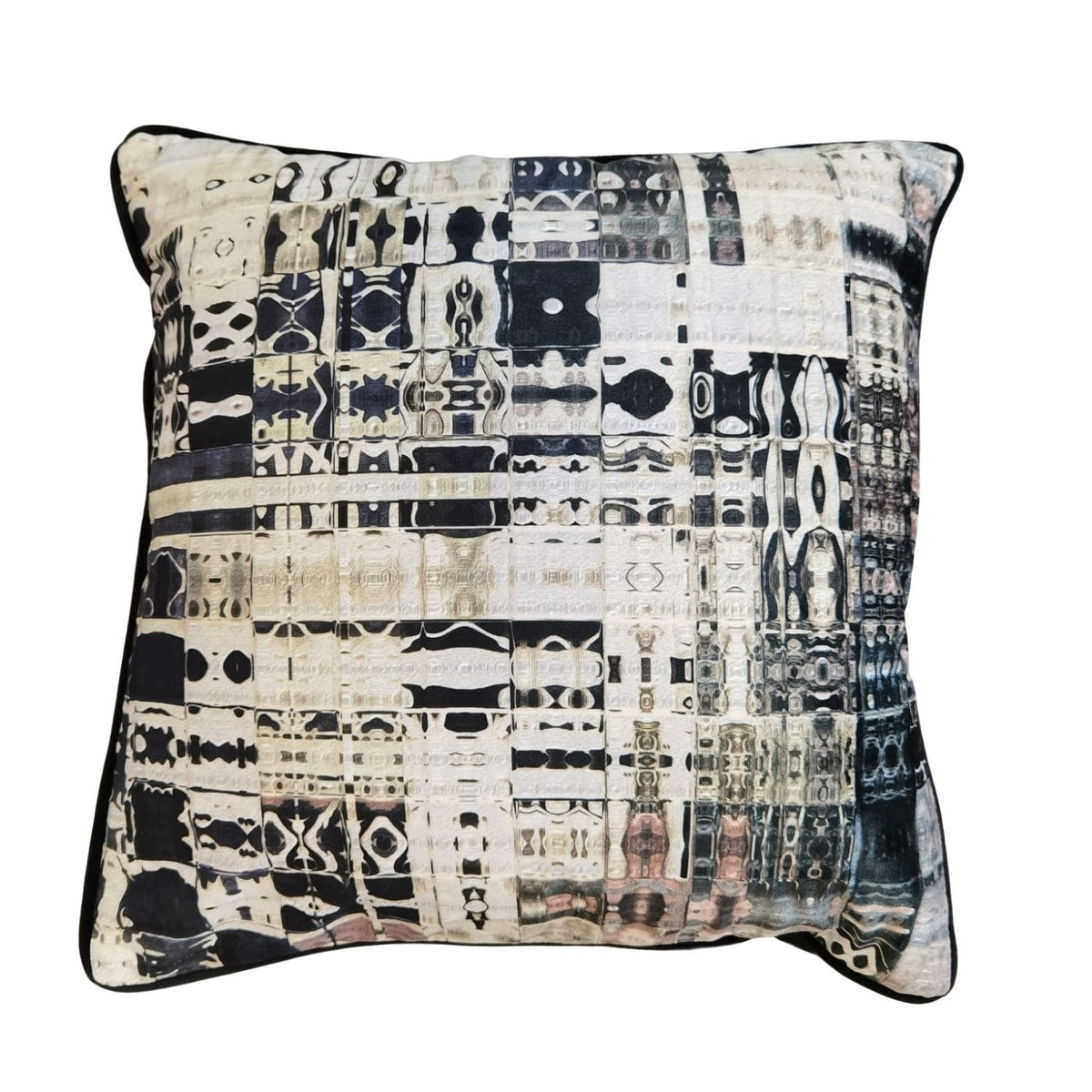 Printed Piped Cushion Cover - 24x24''