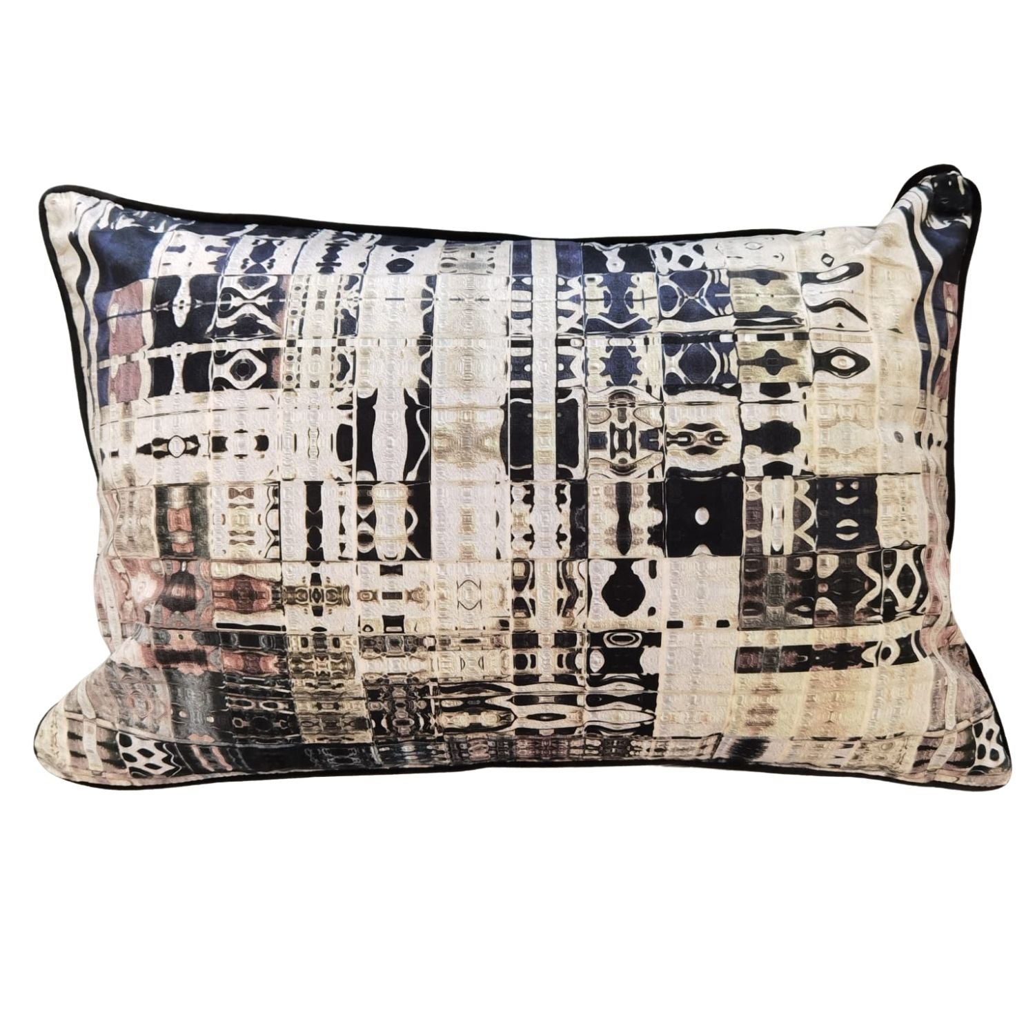 The Home Living Room Printed Piped Cushion - Light &amp; Dark 1 Shaws Department Stores
