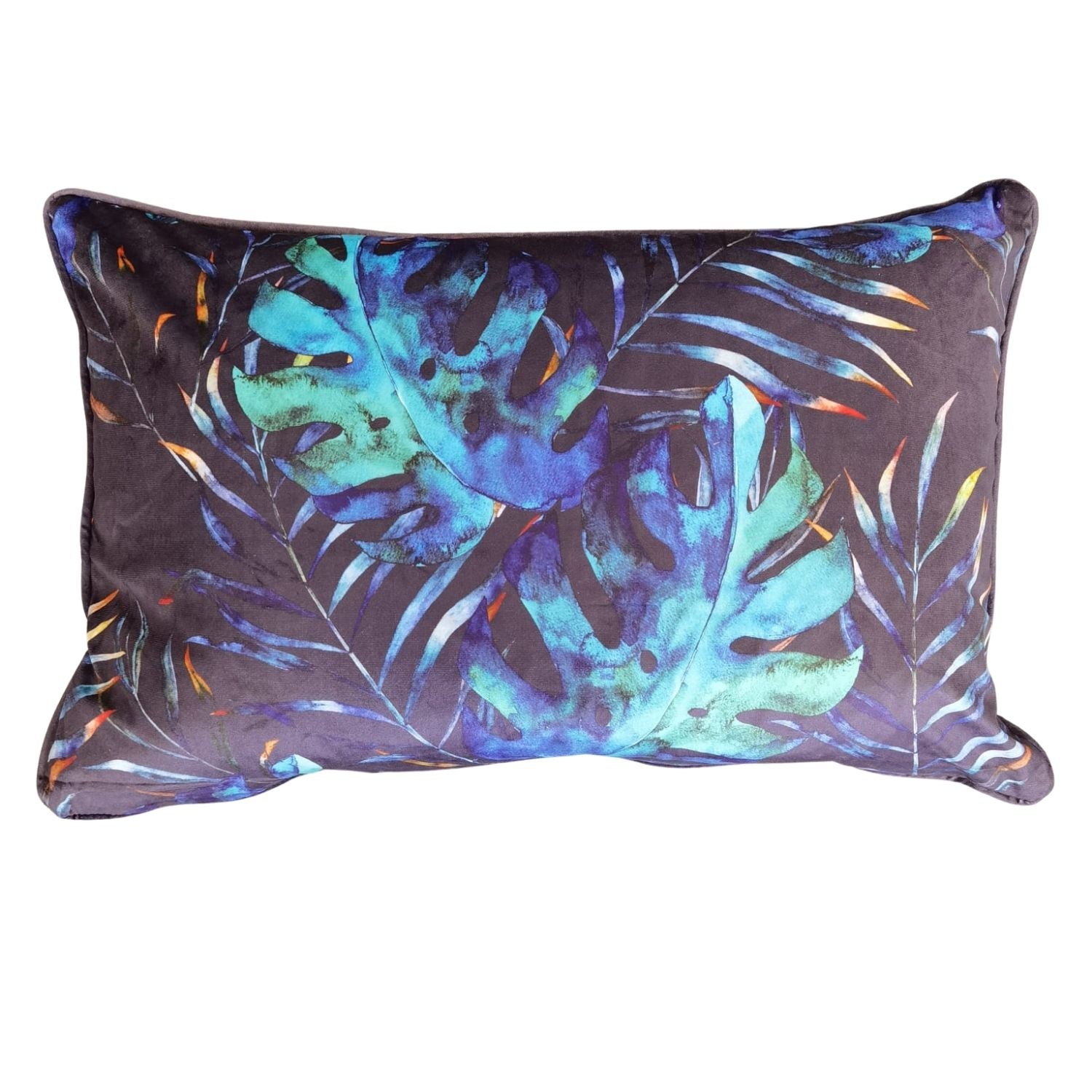 The Home Living Room Printed Piped Cushion - Blue 1 Shaws Department Stores