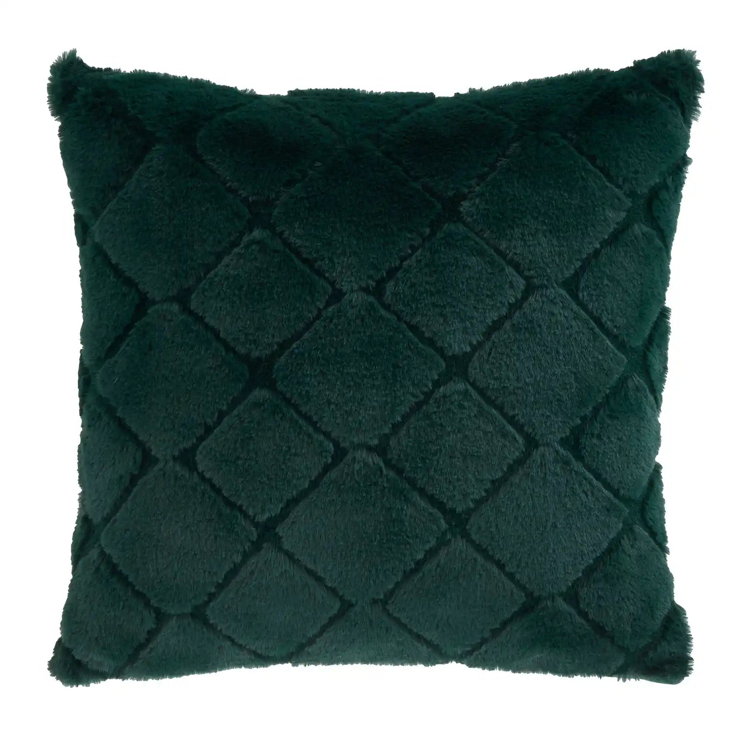 Catherine Lansfield Cosy Diamond Cushion X43 - Green 5 Shaws Department Stores