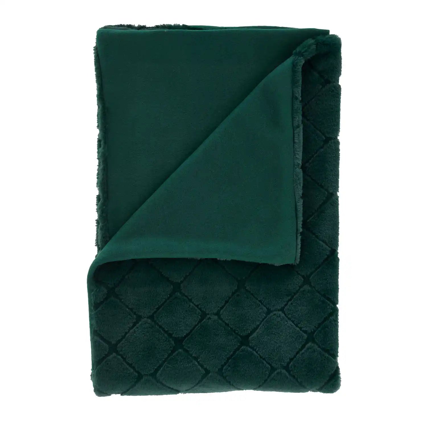 Catherine Lansfield Cosy Diamond Throw X170 - Green 5 Shaws Department Stores