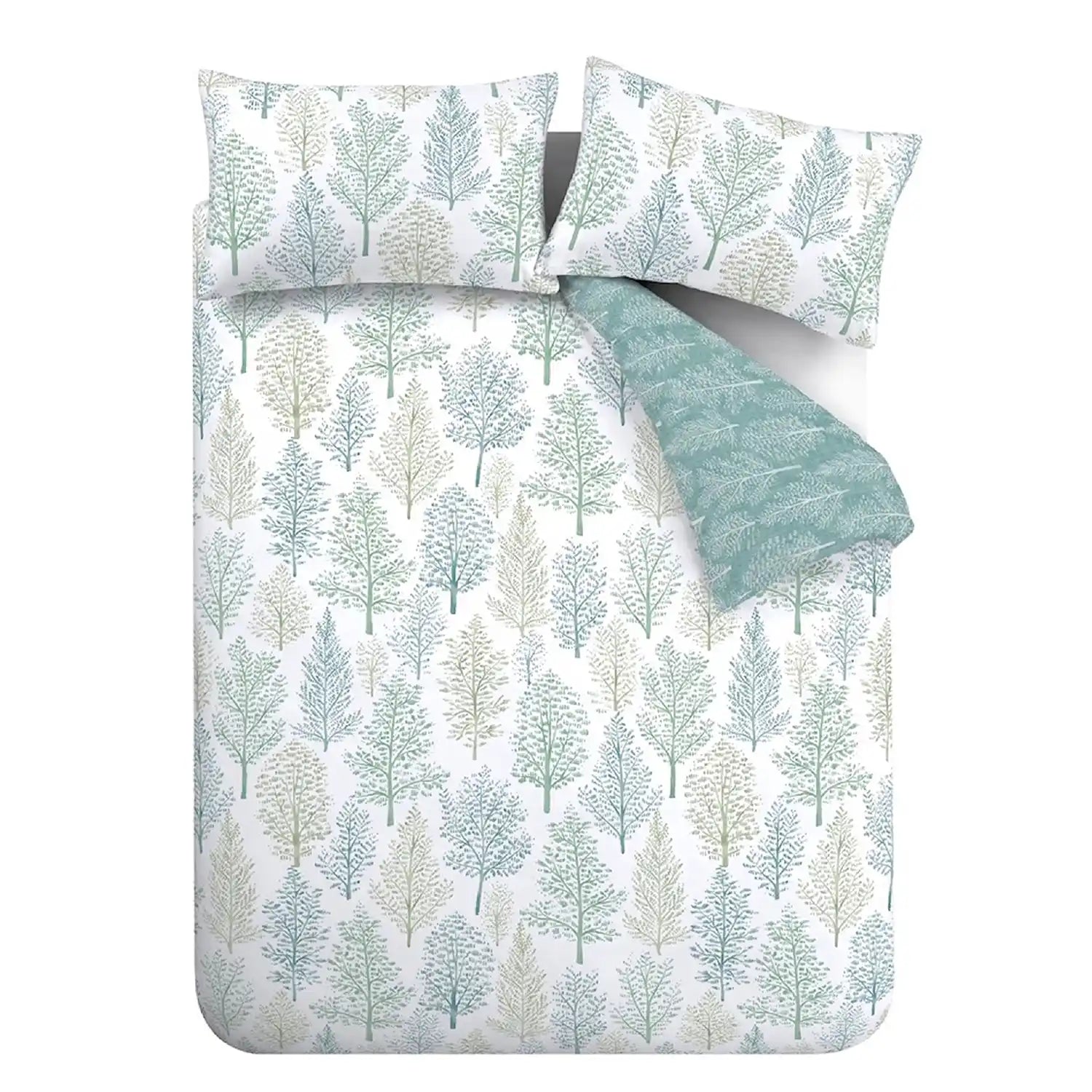  The Home Collection Wilda Tree Duvet Cover Set - Green 2 Shaws Department Stores