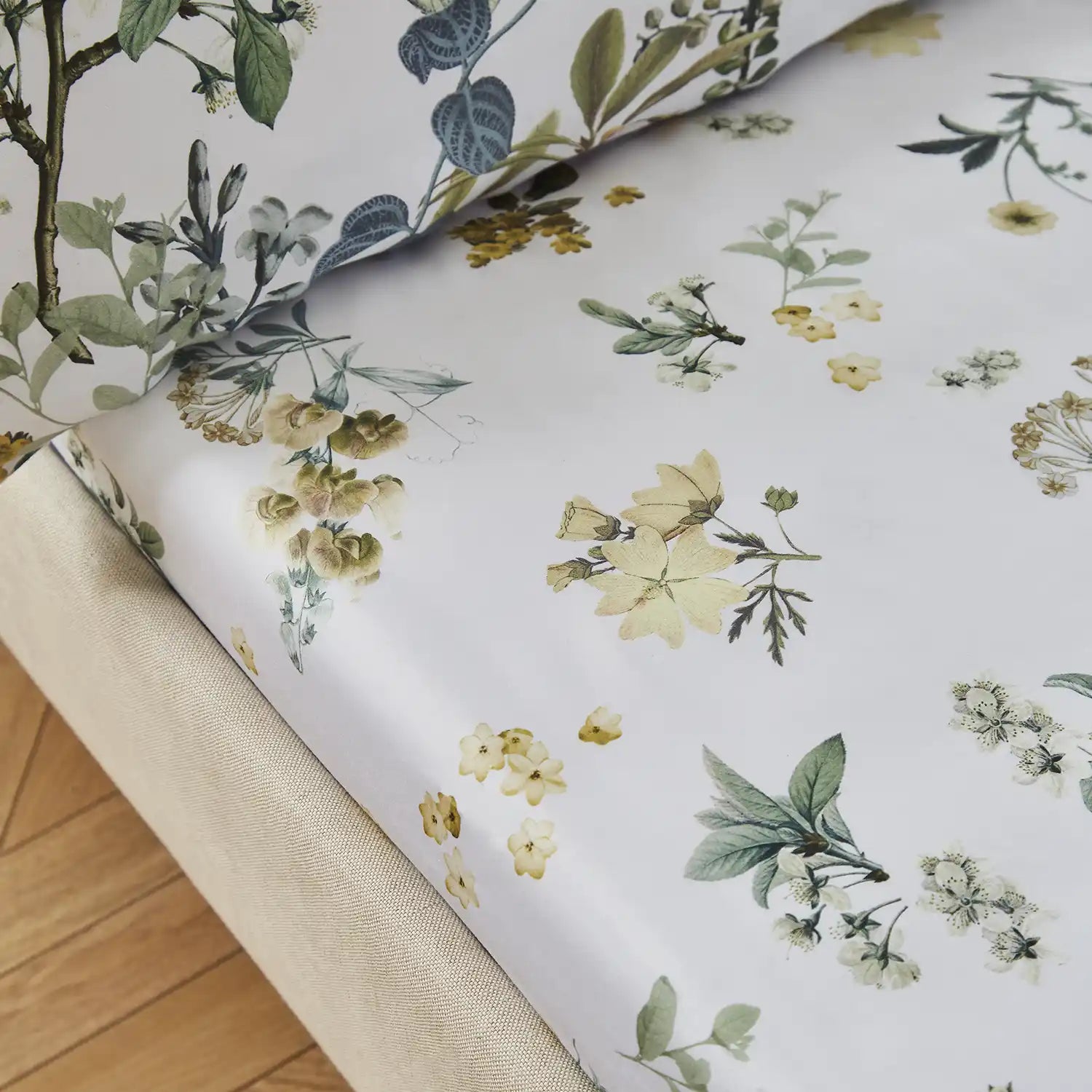 Dorma Tabitha Floral 100% Cotton Fitted Sheet - White/Floral 1 Shaws Department Stores