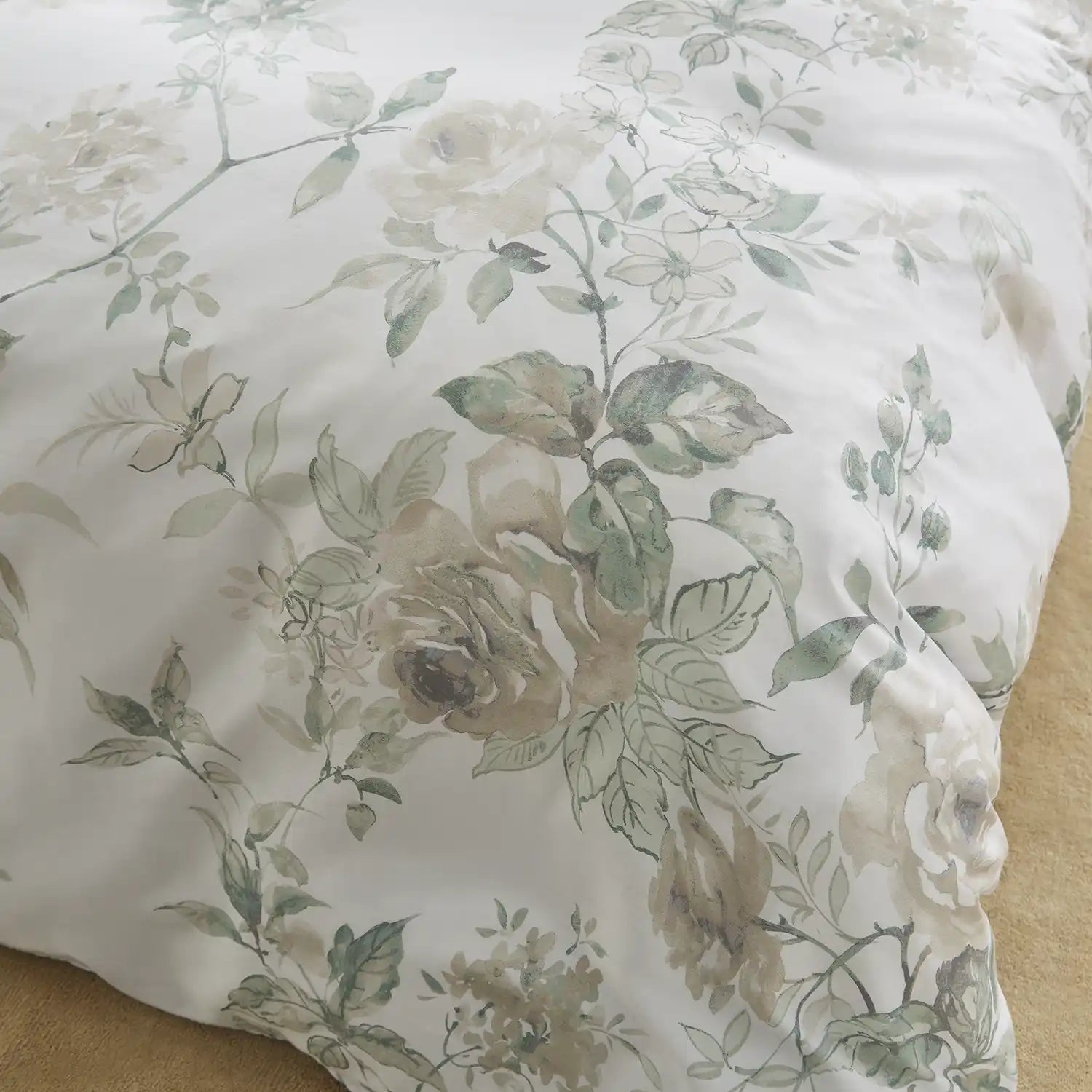  Dorma 300 Thread Count Pure Cotton Sateen Ellesa Floral Duvet Cover - Natural/Floral 3 Shaws Department Stores