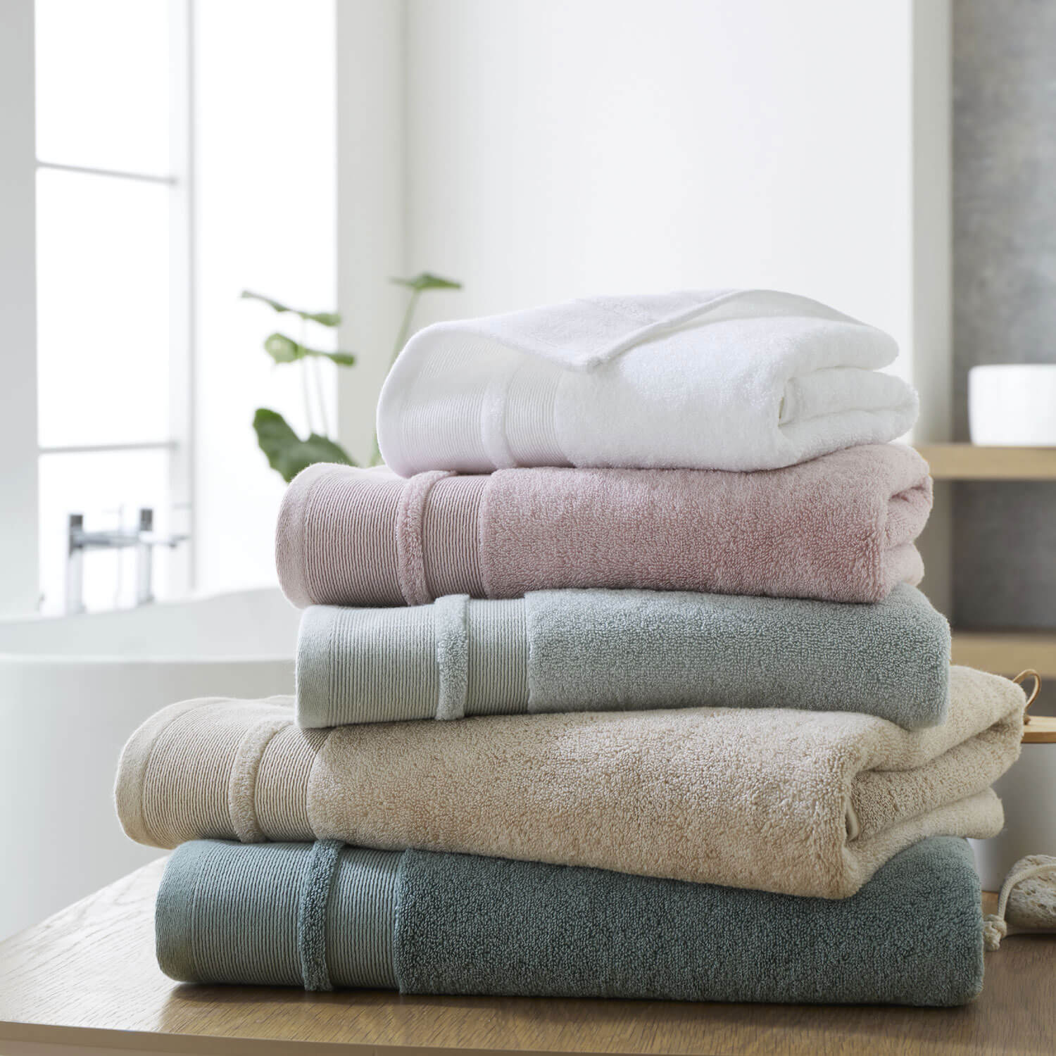 Dorma Zero Twist Cotton Modal Towel - Seafoam 2 Shaws Department Stores