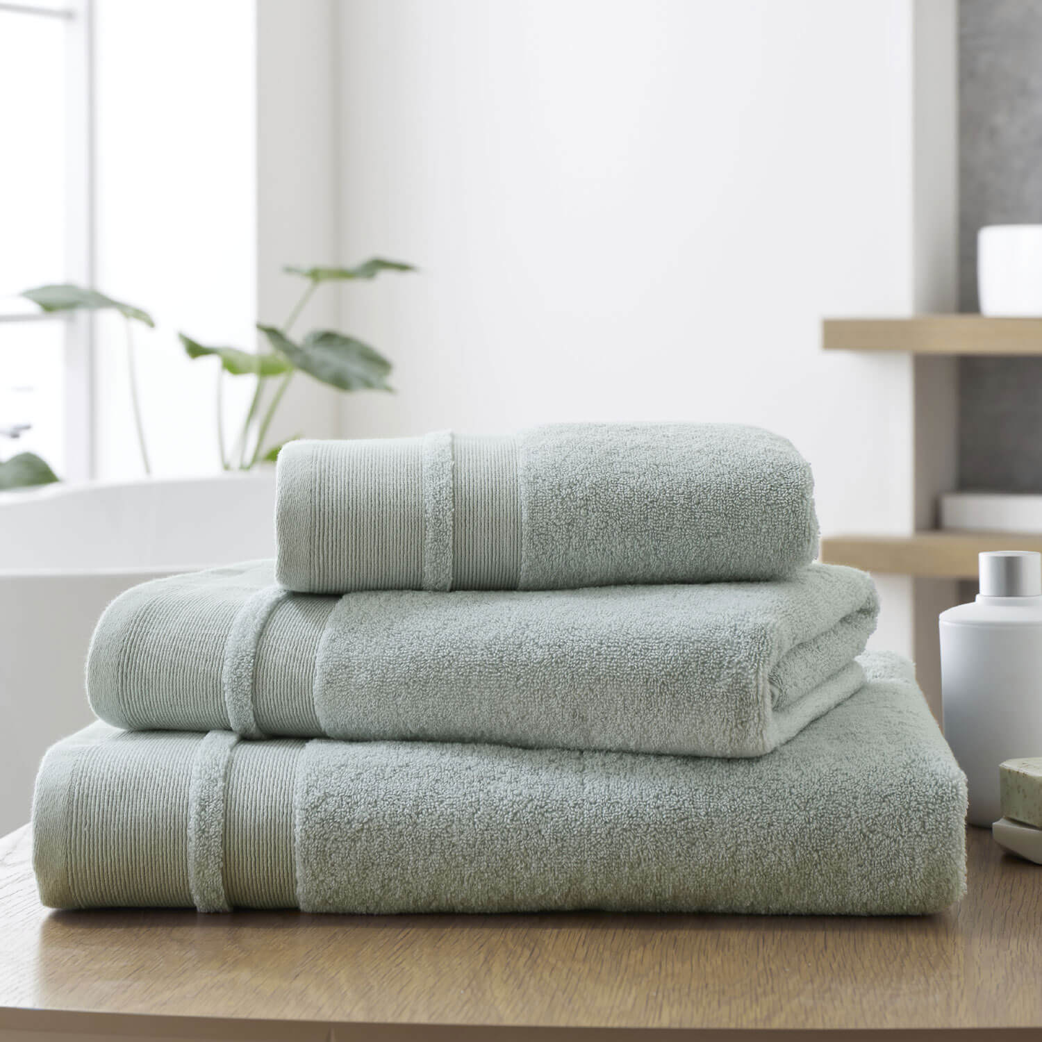 Dorma Zero Twist Cotton Modal Towel - Seafoam 1 Shaws Department Stores