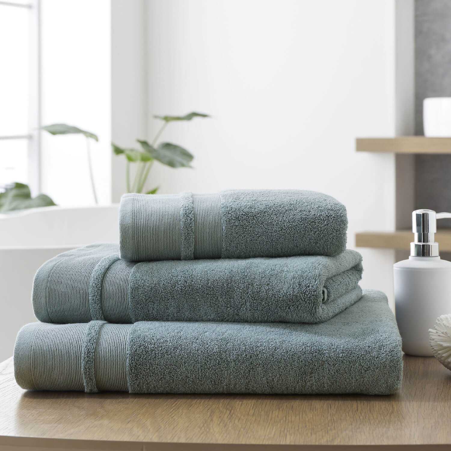 Dorma Zero Twist Cotton Modal Towel - Teal 1 Shaws Department Stores