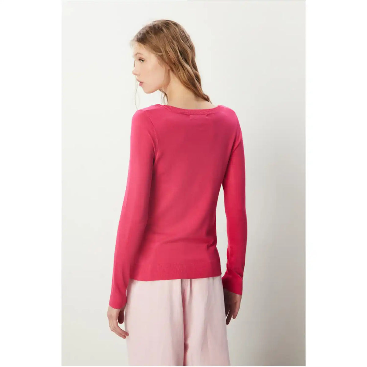 Round-neck Sweater - Pink