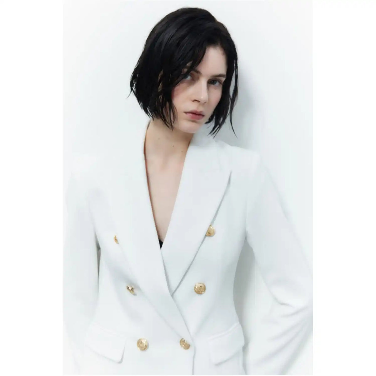 Piqué jacket - White