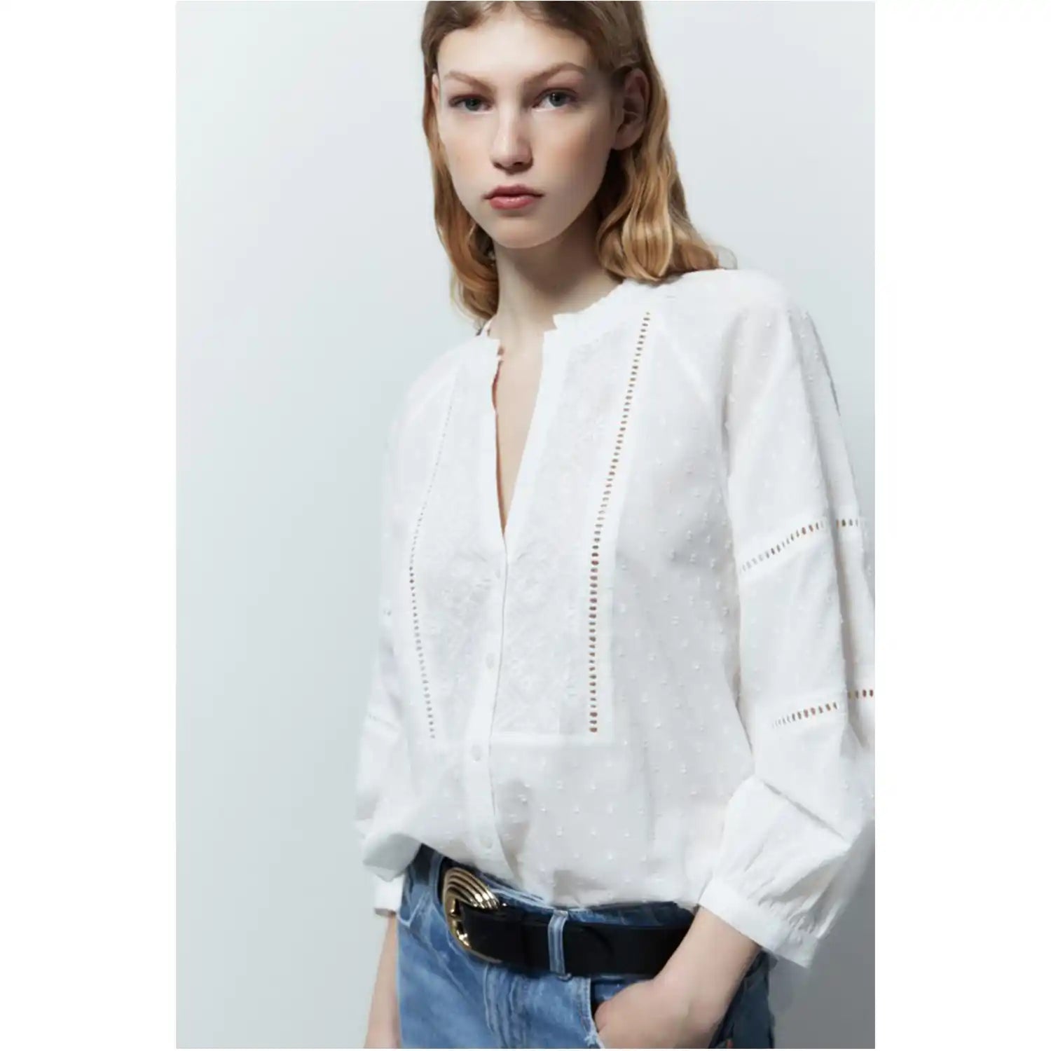 Embroidered blouse - White