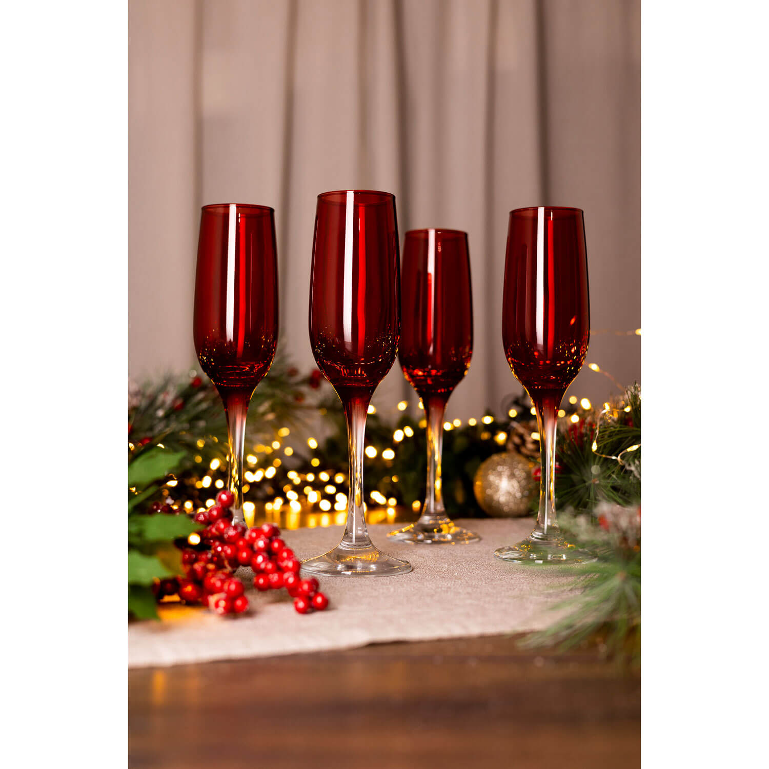 Killarney Crystal Red Champagne Glass Set of 4 4 Shaws Department Stores