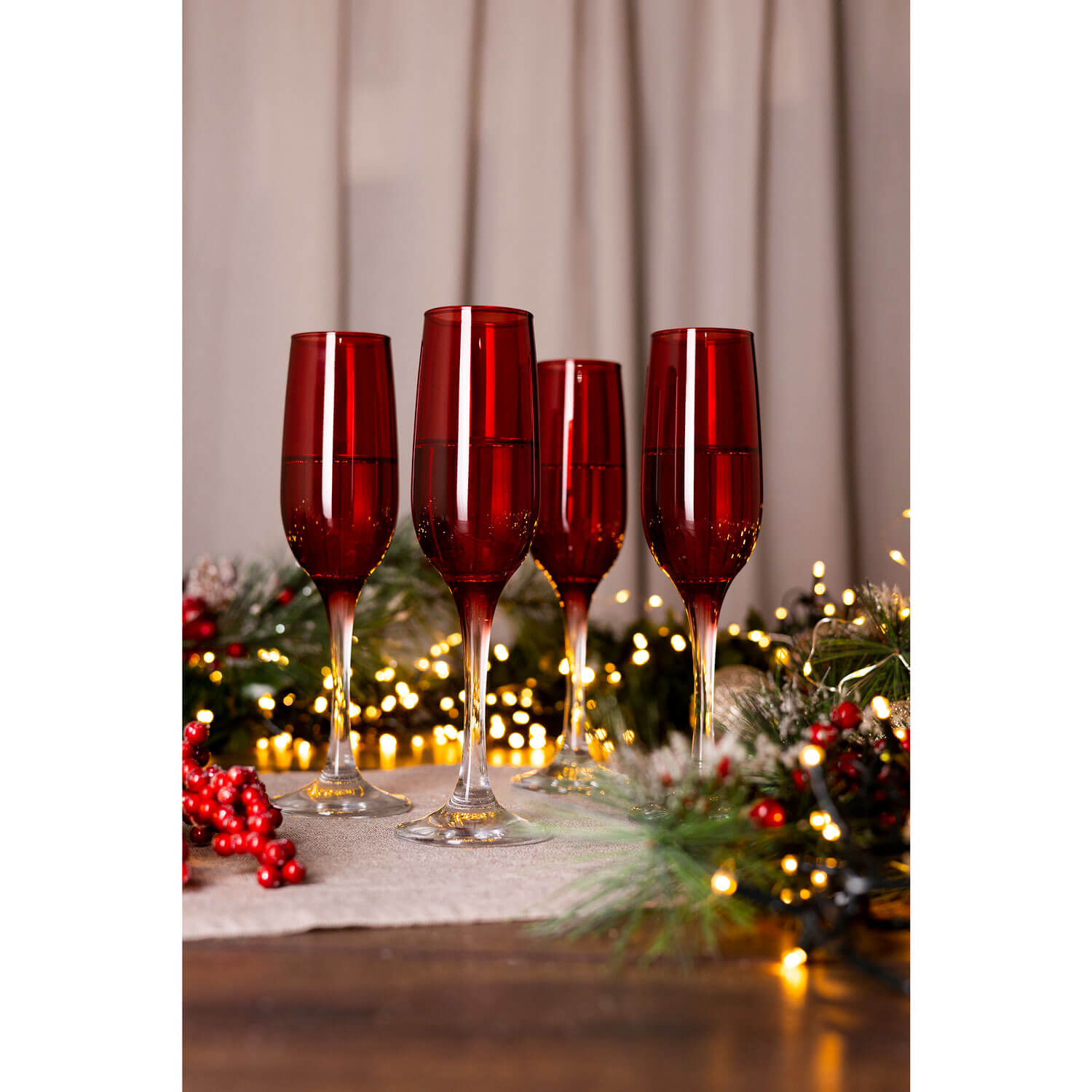 Killarney Crystal Red Champagne Glass Set of 4 5 Shaws Department Stores