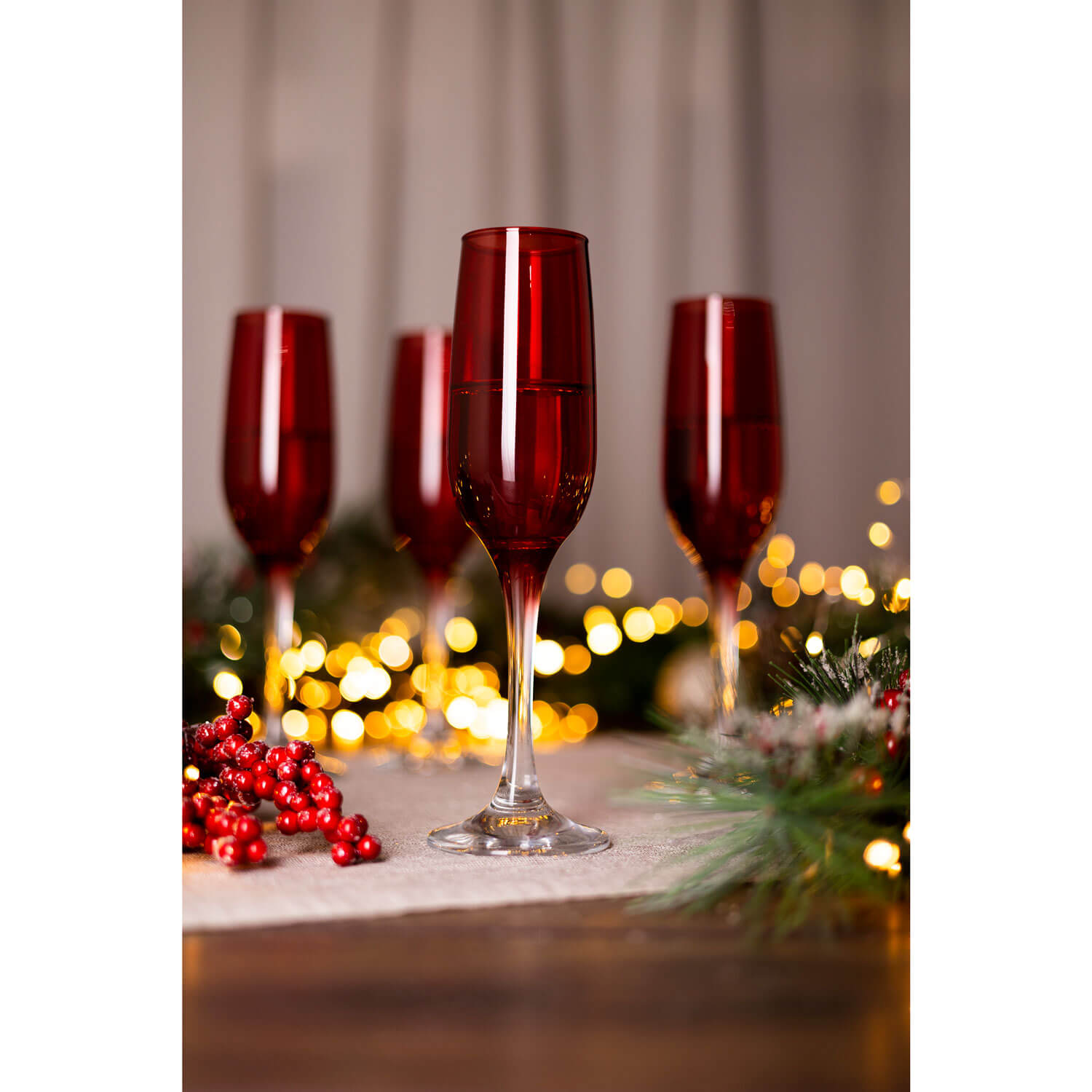 Killarney Crystal Red Champagne Glass Set of 4 1 Shaws Department Stores