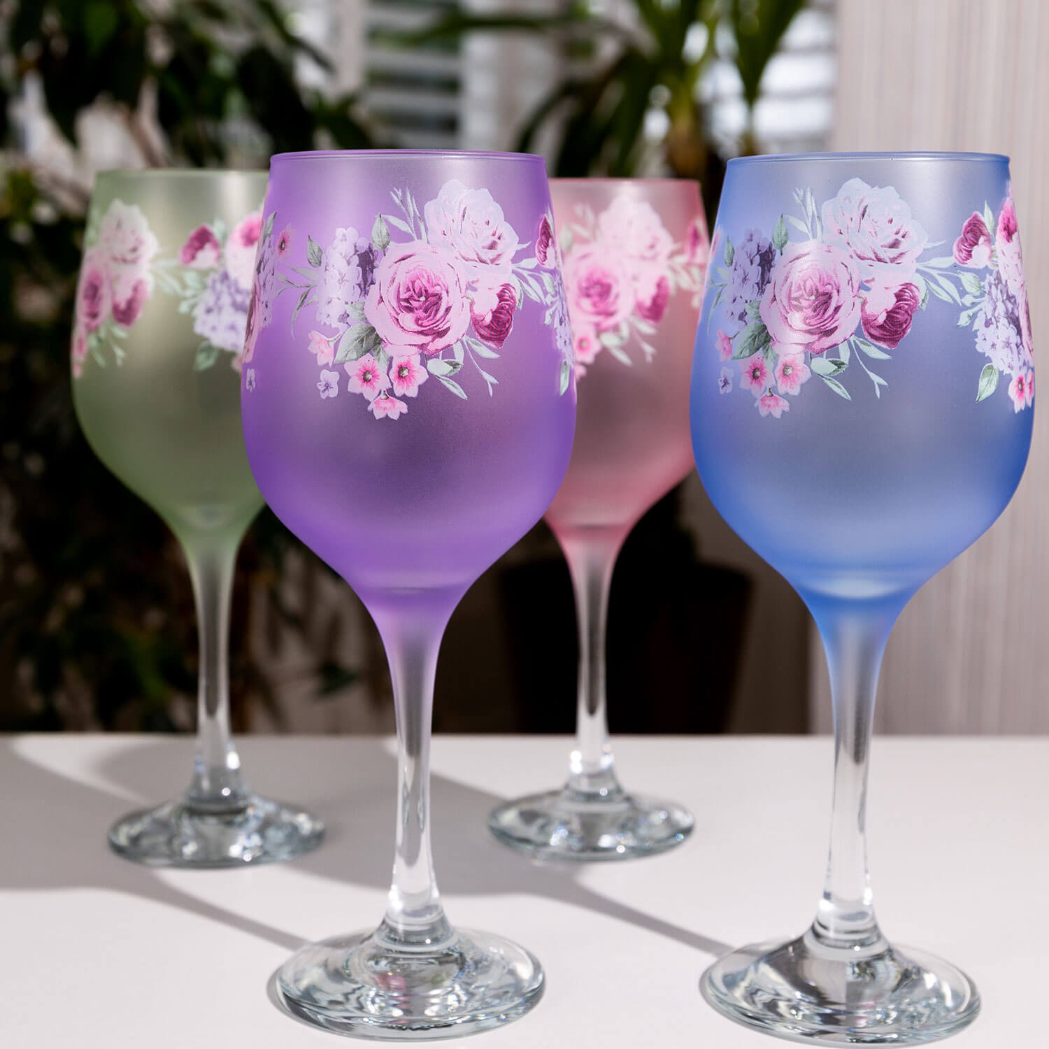 Killarney Crystal Floral Wine Glasses Set of 4 8 Shaws Department Stores
