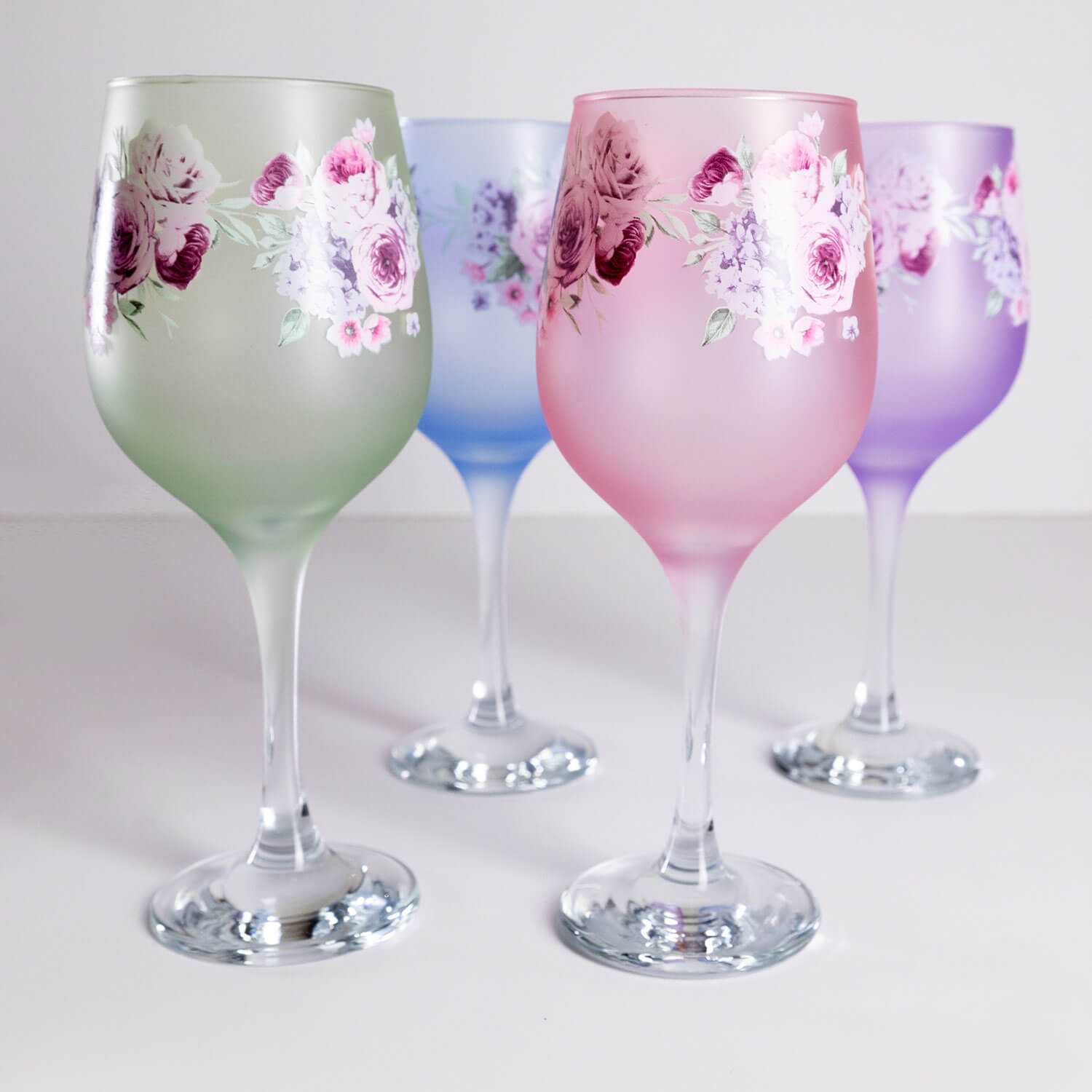 Killarney Crystal Floral Wine Glasses Set of 4 2 Shaws Department Stores