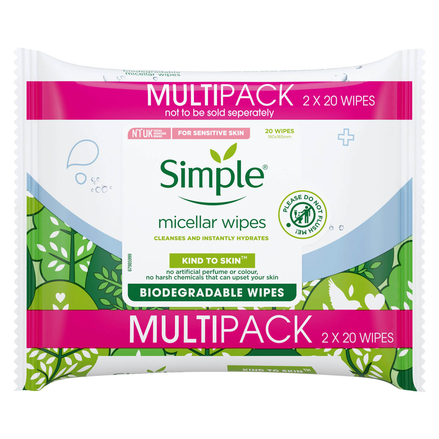 Simple Multi Cleansing Wipes 2 x 20 1 Shaws Department Stores