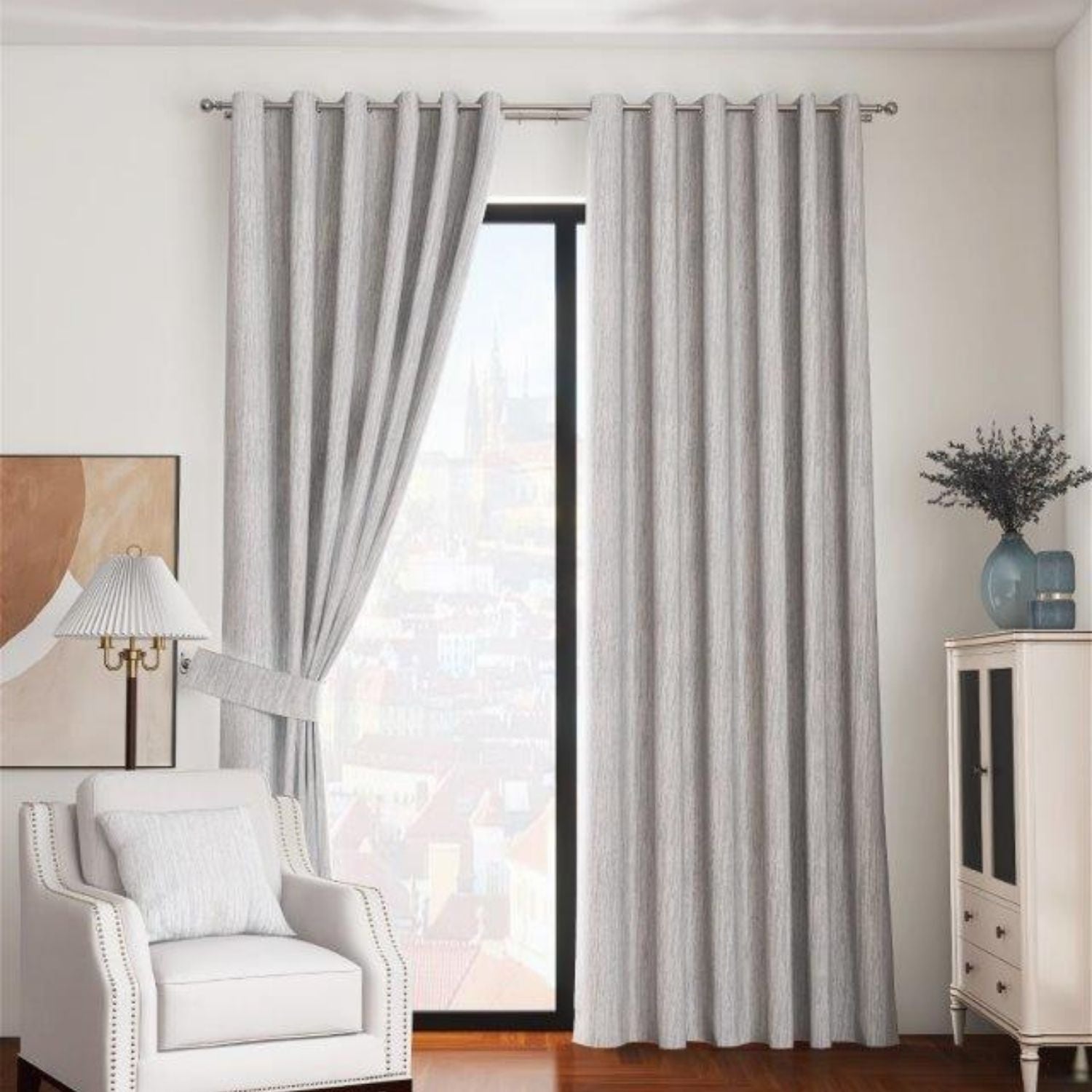 The Home Anton Curtains - Silver 1 Shaws Department Stores