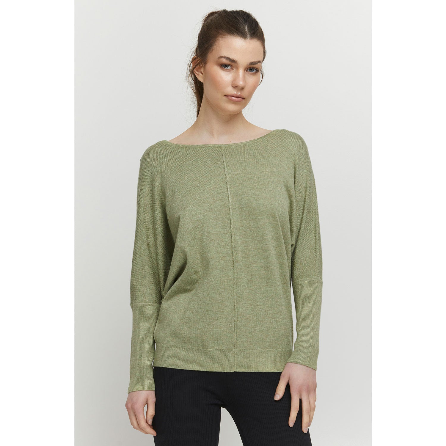 B.young Pimba Batwing Jumper - Sage Green 1 Shaws Department Stores