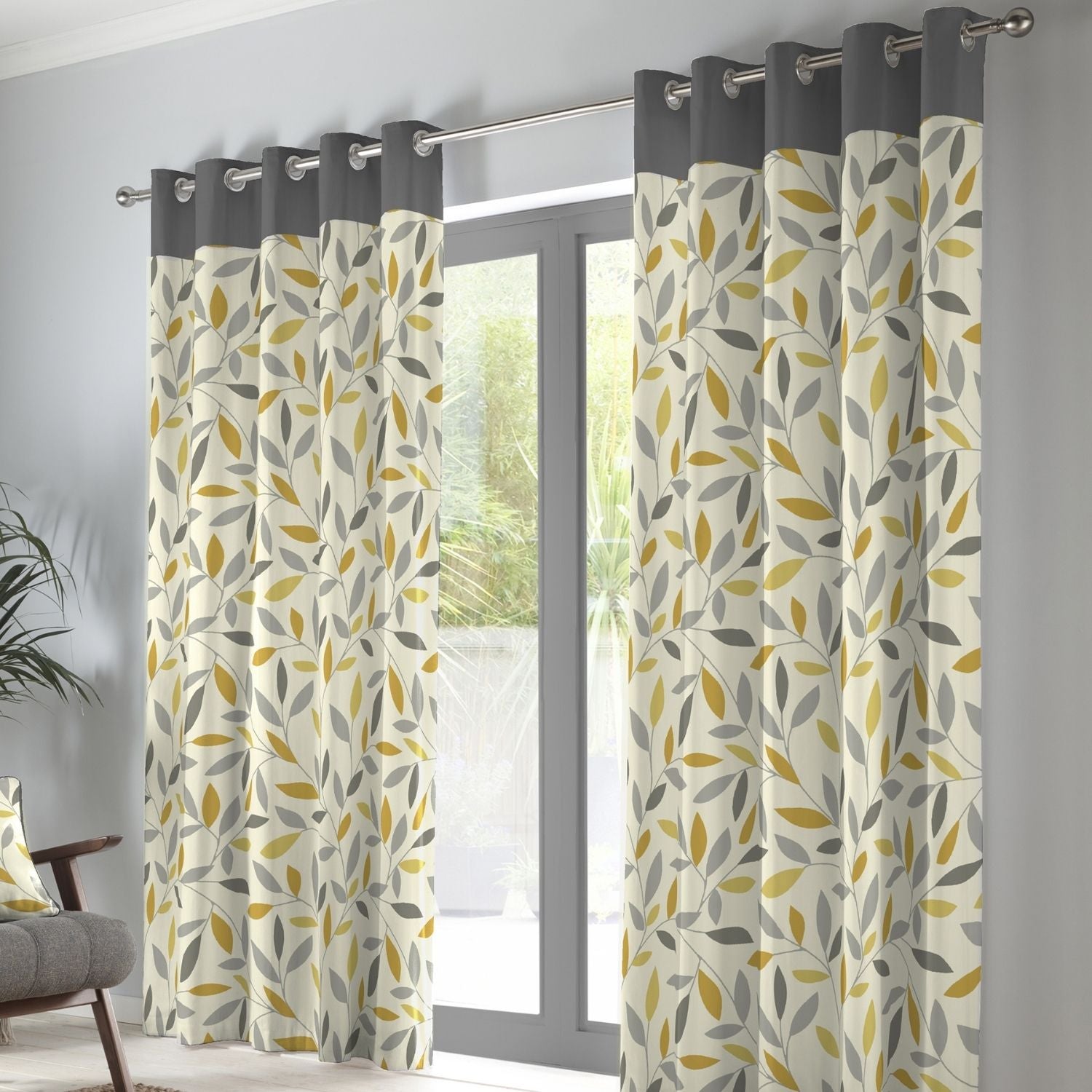 Fusion Beechwood Curtains - Readymade Eyelit - 66x72&