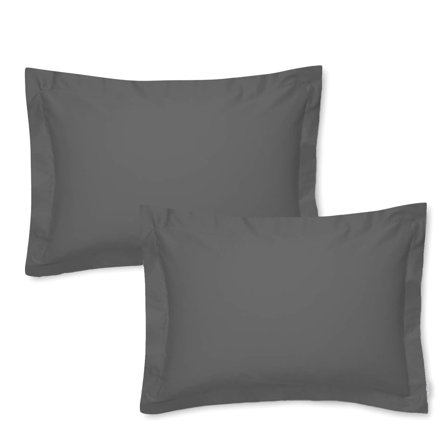 Bianca 400 Thread Count Cotton Sateen Oxford Pillowcase Pair - Charcoal 1 Shaws Department Stores