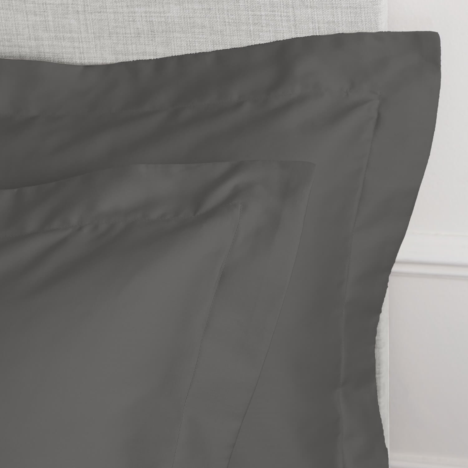 Bianca 400 Thread Count Cotton Sateen Oxford Pillowcase Pair - Charcoal 2 Shaws Department Stores
