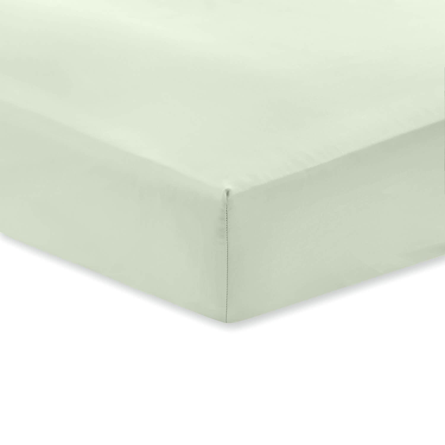 Bianca 100% Cotton 400 Thread Count Sateen Fitted Sheet - Green 2 Shaws Department Stores