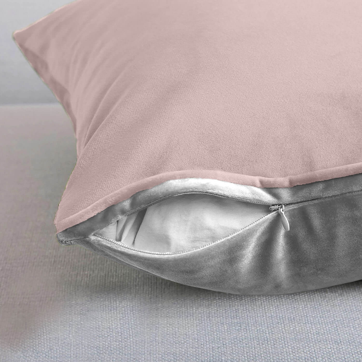 The Home Collection Luna Velvet Cushion - Blush/Silver 2 Shaws Department Stores