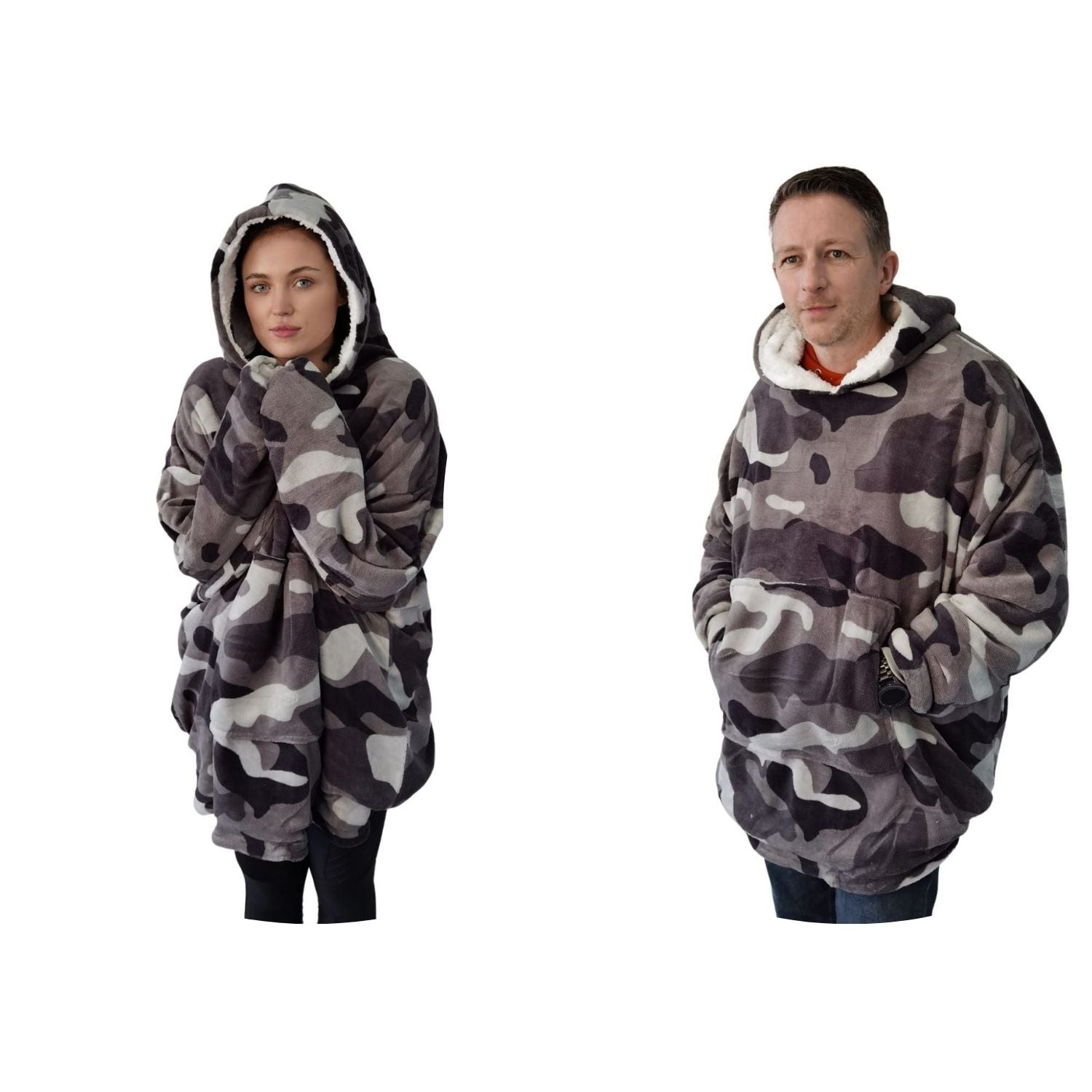The Home Bedroom Cosy Robe - Camouflage Grey 4 Shaws Department Stores
