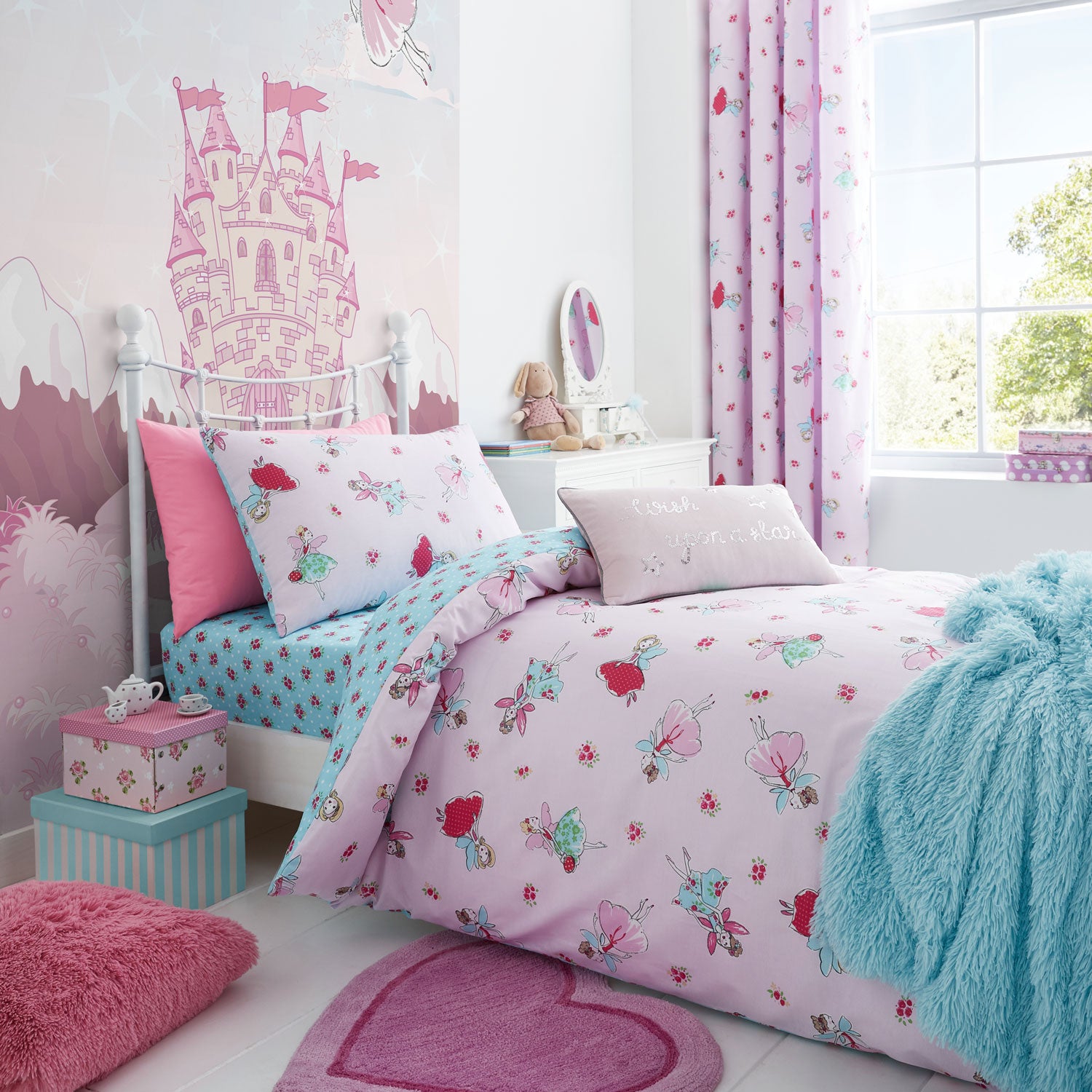  Catherine Lansfield Fairies Duvet Cover Set - Pink 1 Shaws Department Stores