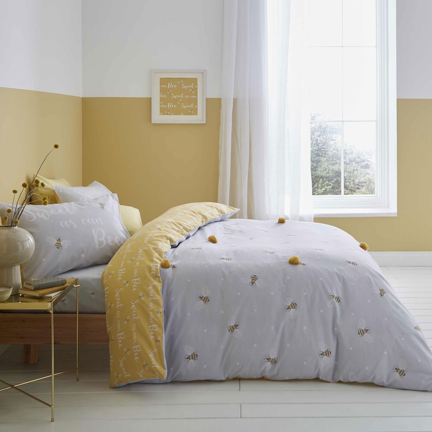  Catherine Lansfield Sweet As Can Bee Duvet Cover Set 1 Shaws Department Stores