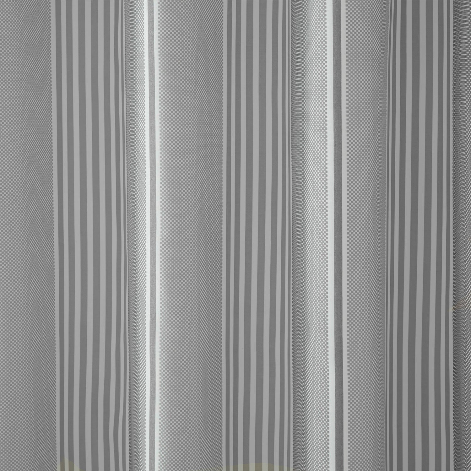 Catherine Lansfield Textured Stripe Shower Curtain - Silver 2 Shaws Department Stores