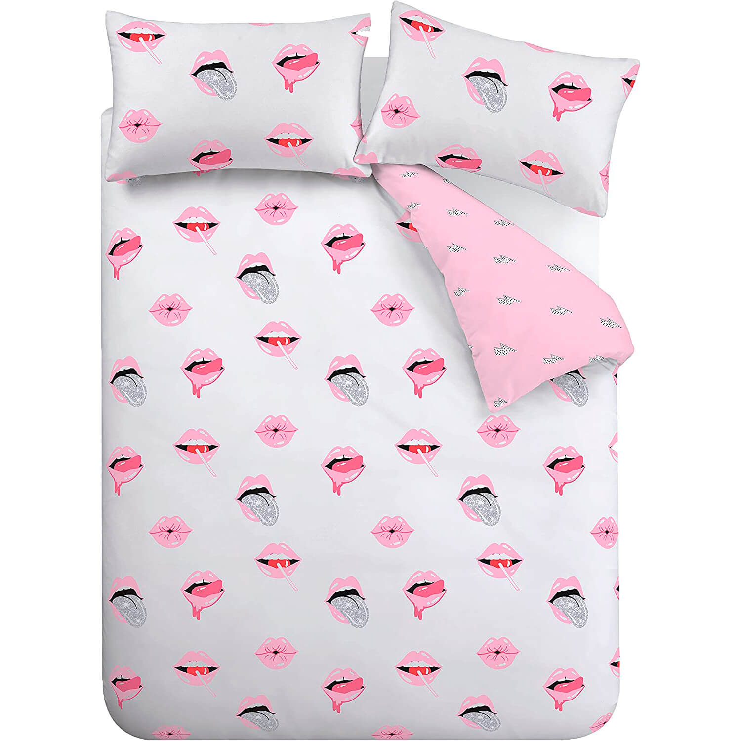  Sassy B Lip Service Duvet Cover Set - Pink 5 Shaws Department Stores