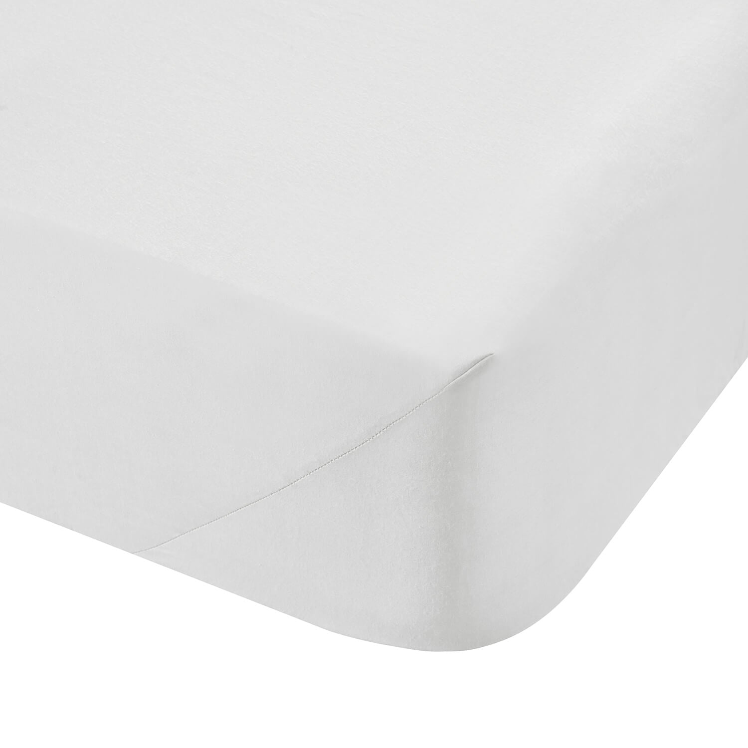 Catherine Lansfield 100% Cotton 500 Thread Count Cotton Rich Fitted Sheet - White 1 Shaws Department Stores