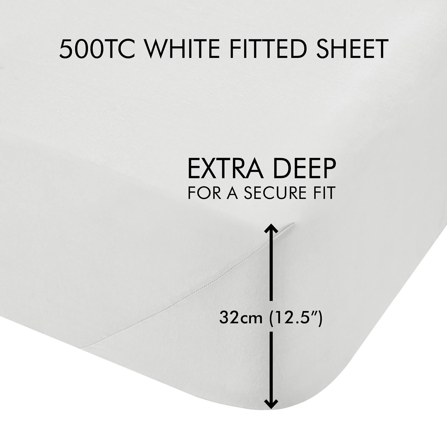 Catherine Lansfield 100% Cotton 500 Thread Count Cotton Rich Fitted Sheet - White 2 Shaws Department Stores