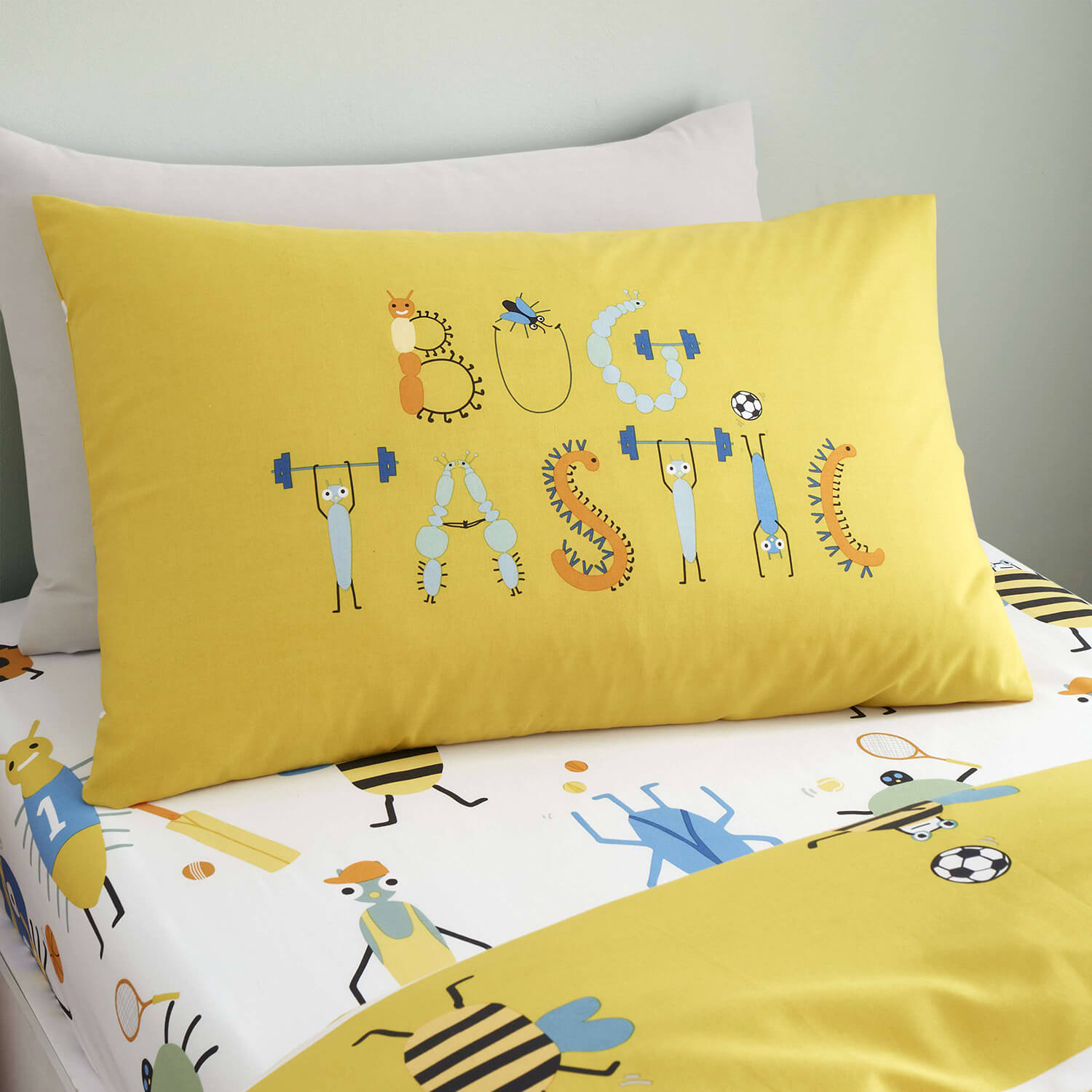 Catherine Lansfield Bugtastic Easy Care Duvet Set - Yellow 3 Shaws Department Stores