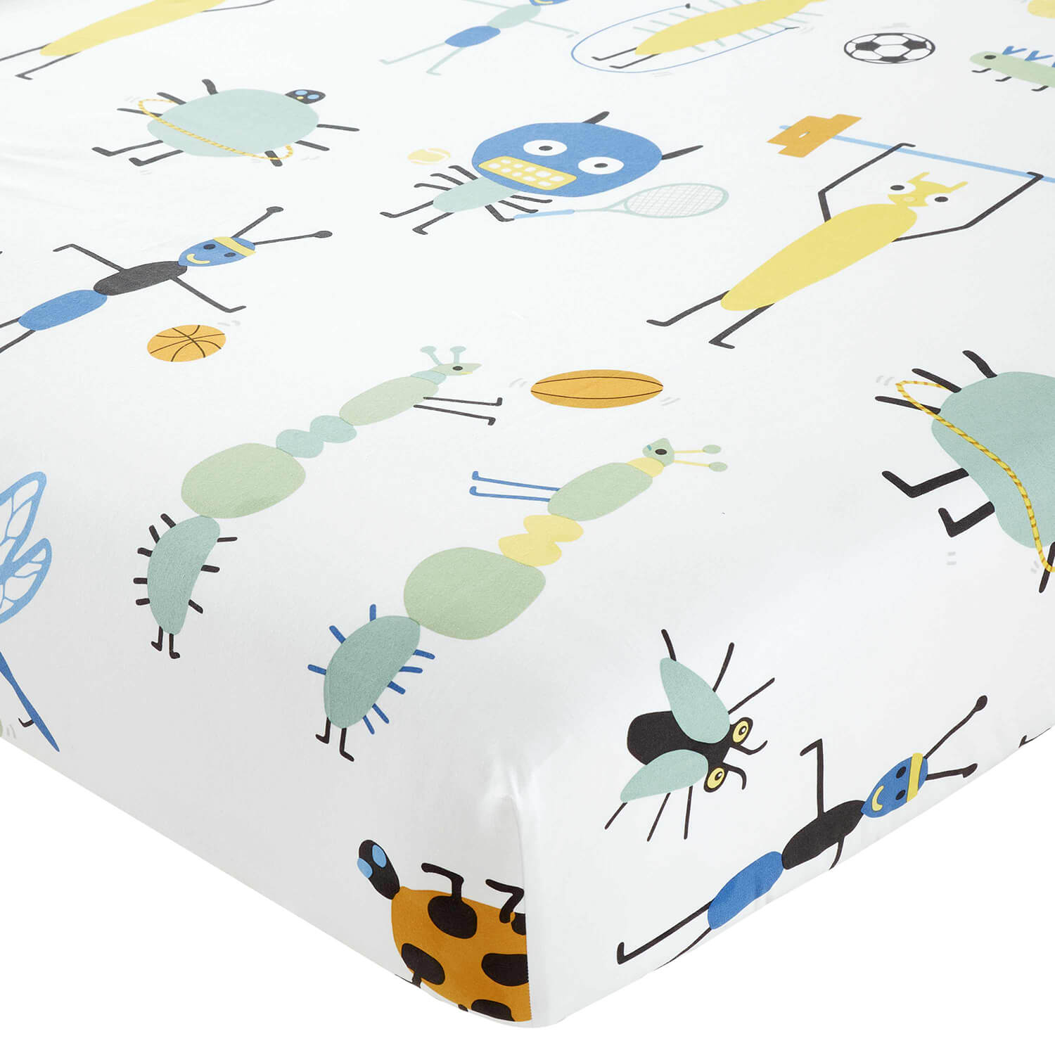 Catherine Lansfield Bugtastic Easy Care Fitted Sheet - Yellow 2 Shaws Department Stores