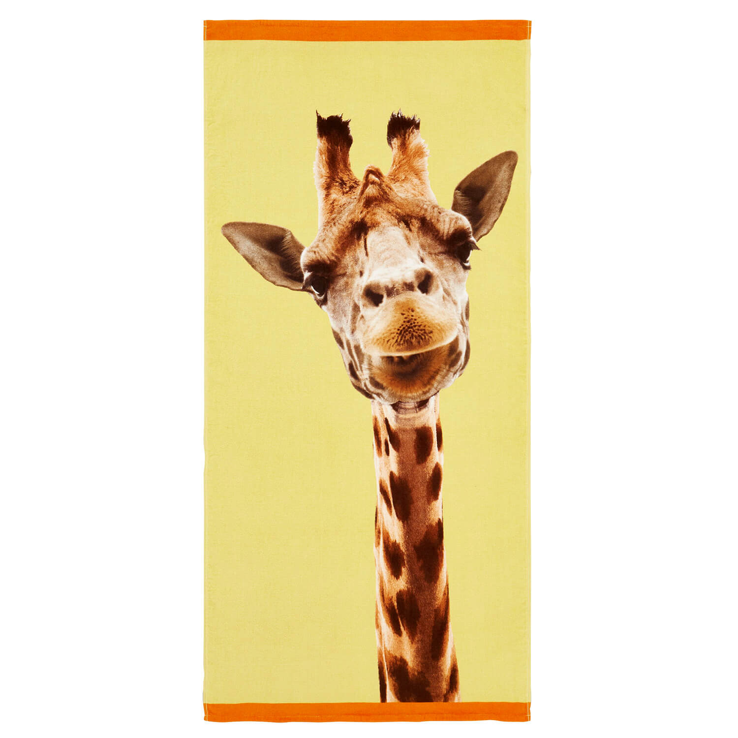 Catherine Lansfield Giraffe Beach Towel - Yellow 2 Shaws Department Stores
