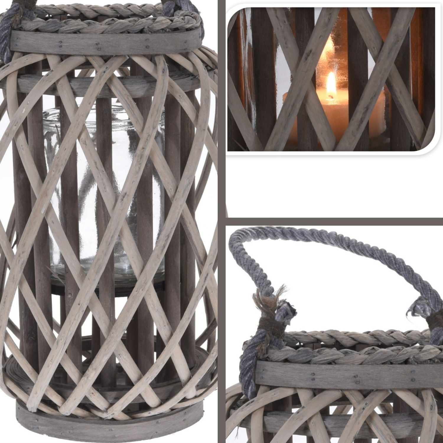 The Home Collection Lantern - Split Willow 2 Shaws Department Stores