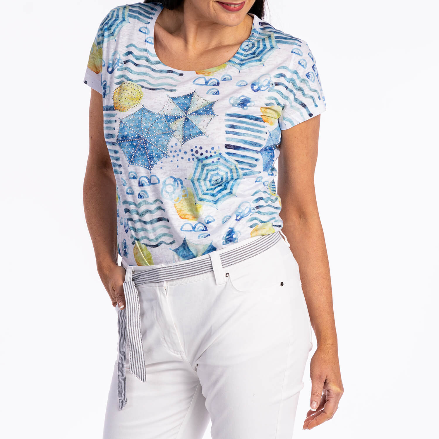 Sublimation Holiday Print Top - Blue