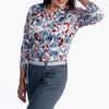 Floral Collar Top- Jeans