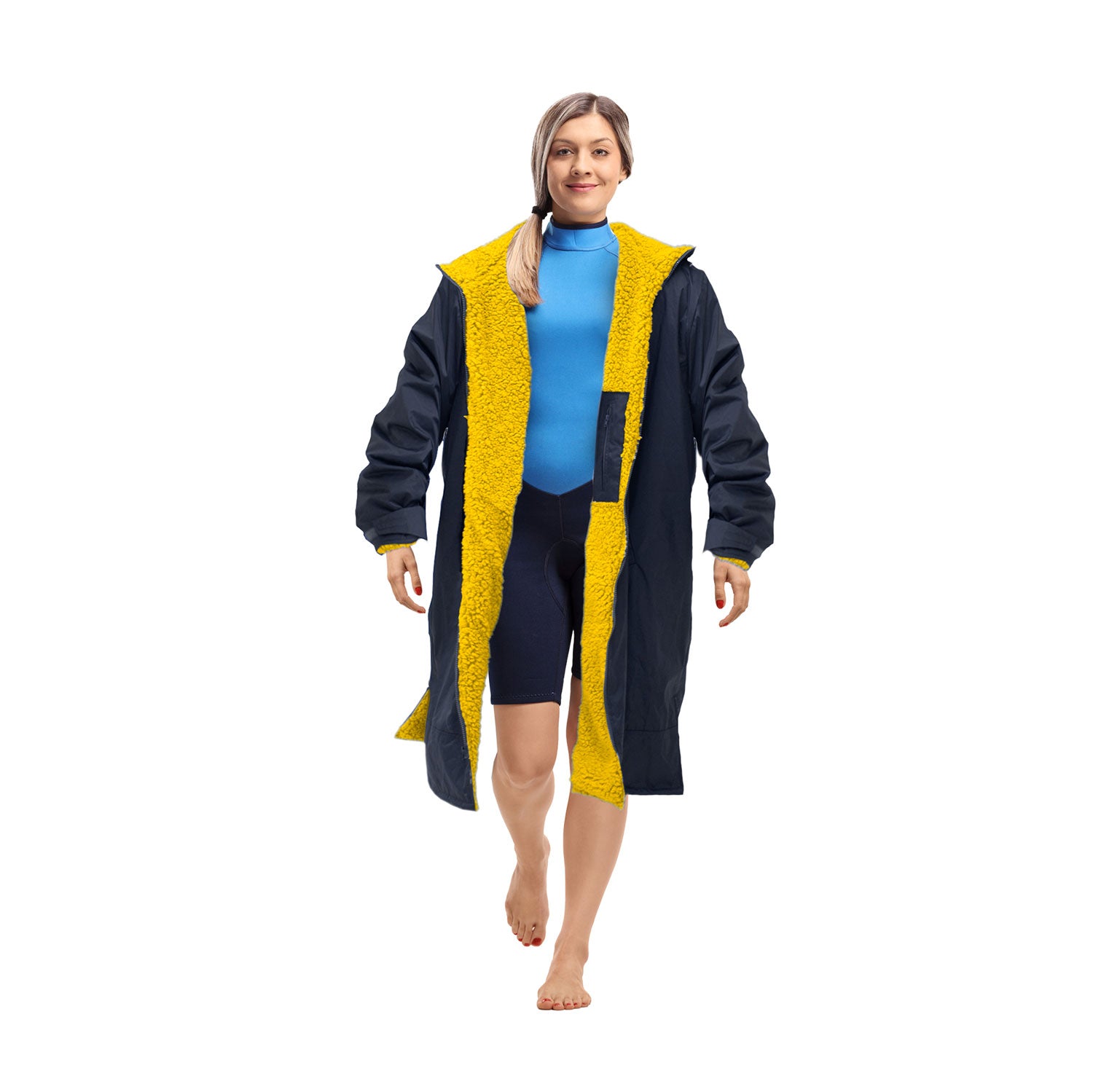 The Home Dry Changing Robe - Navy / Ochre 1 Shaws Department Stores