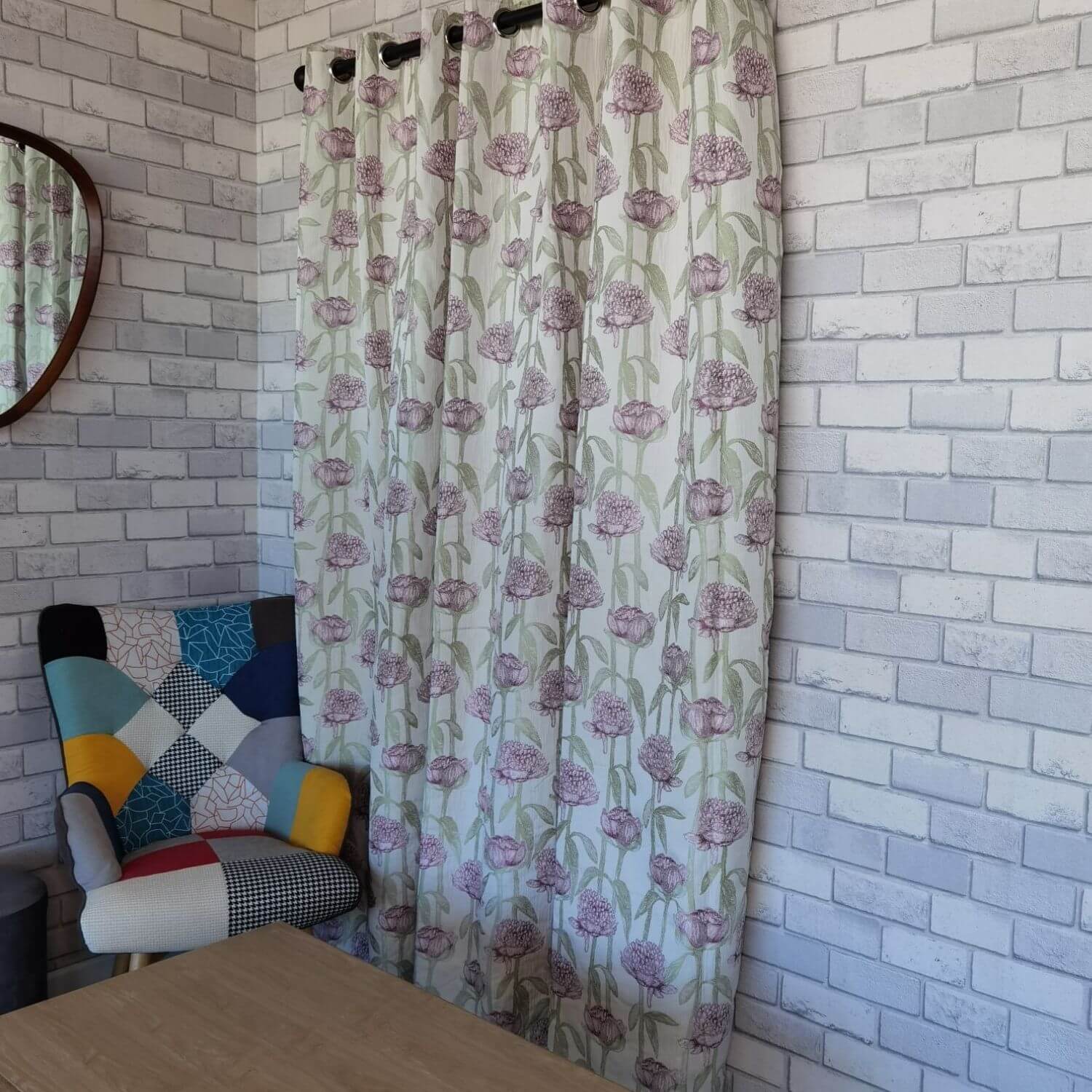 The Home Collection Floriana Curtains - 90x90&